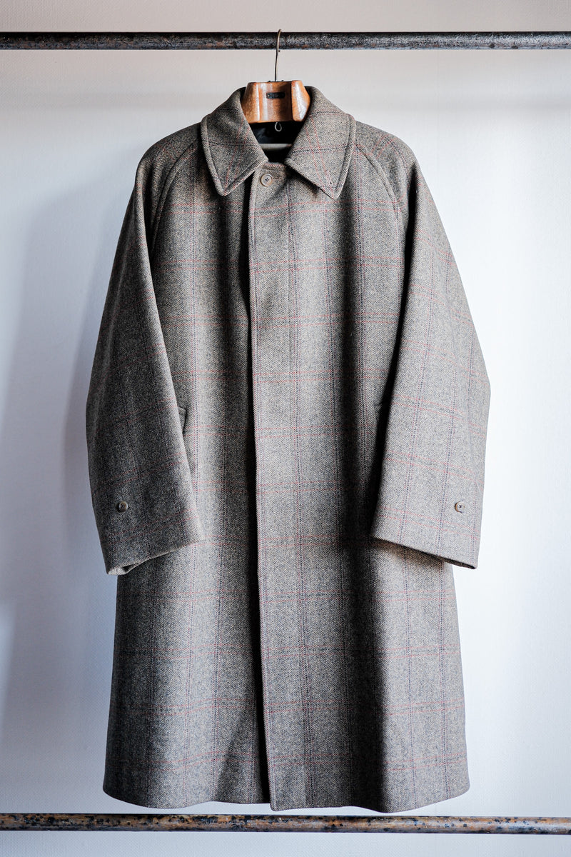 80's】Vintage Burberrys Single Raglan HBT Wool Balmacaan Coat Size