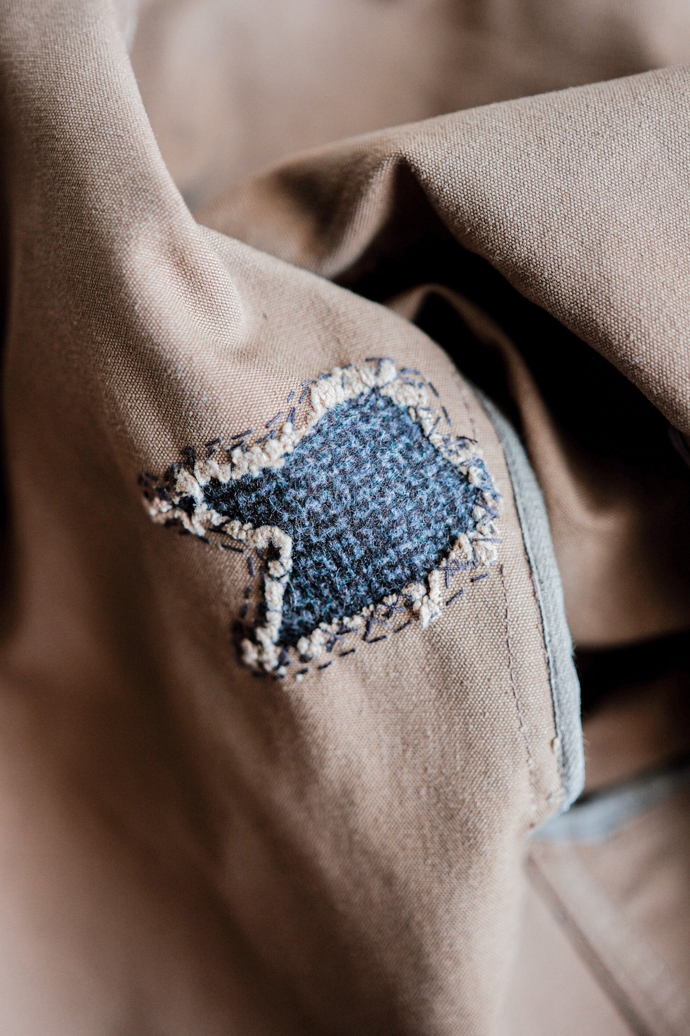 [~ 40's] Toile en lin en coton vintage français travaille à moitié manteau