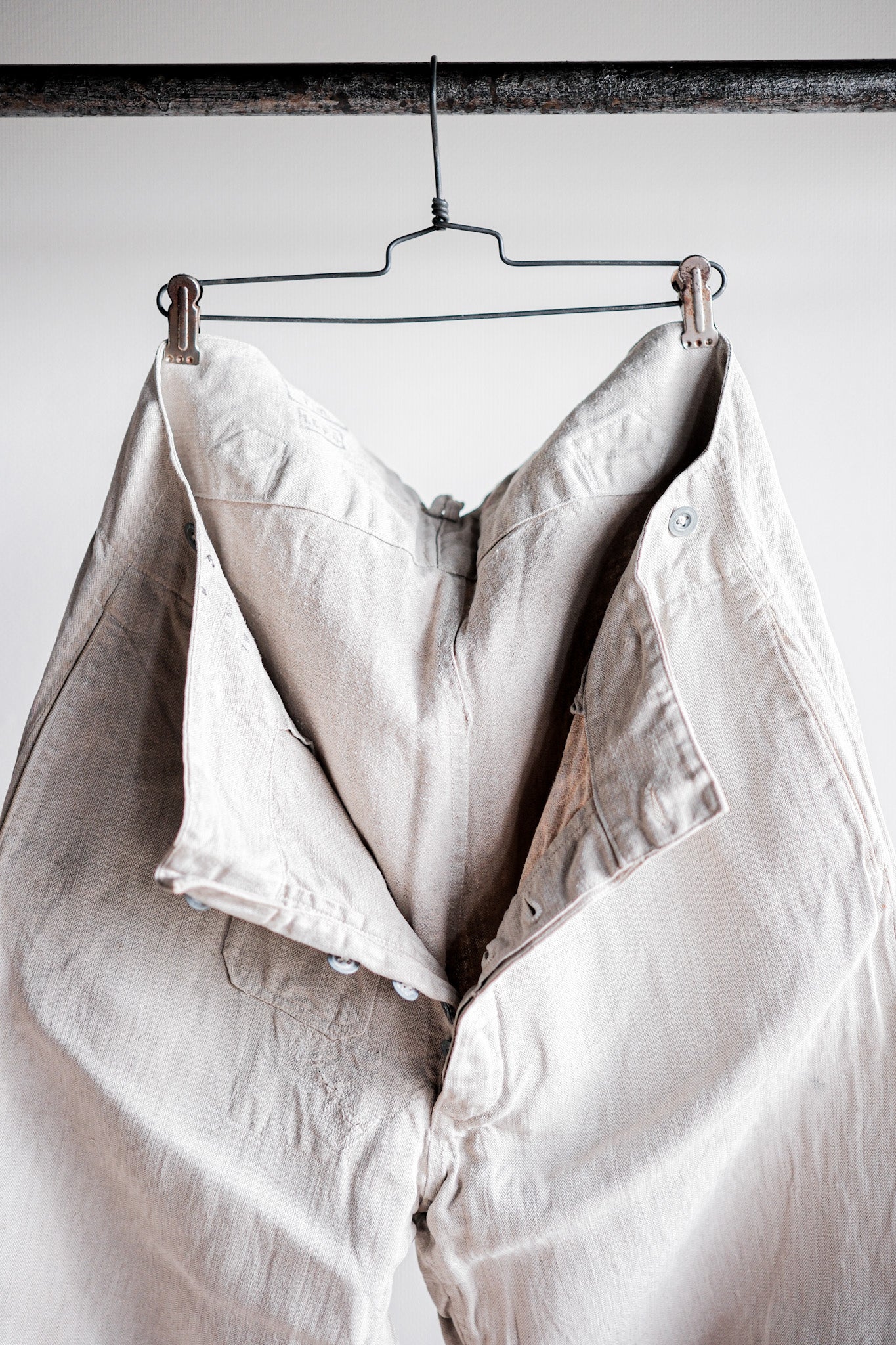 ［~40's］WW2 German Army Drillich HBT Linen Trousers