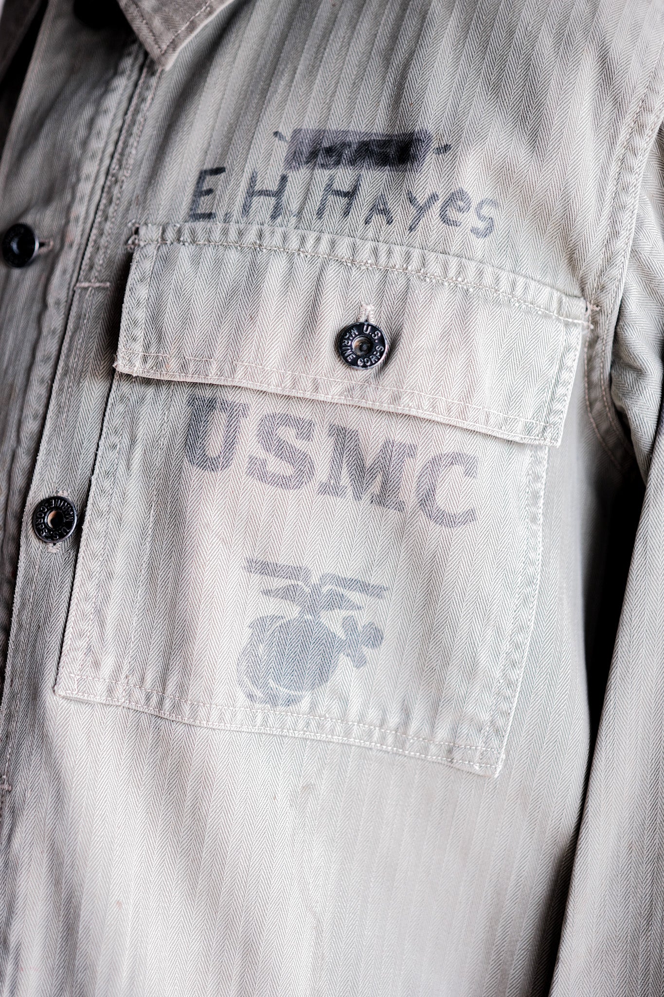 [~ 40's] WWⅱ U.S.M.C P-44 HBT Utility Jacket "Hand Paint"