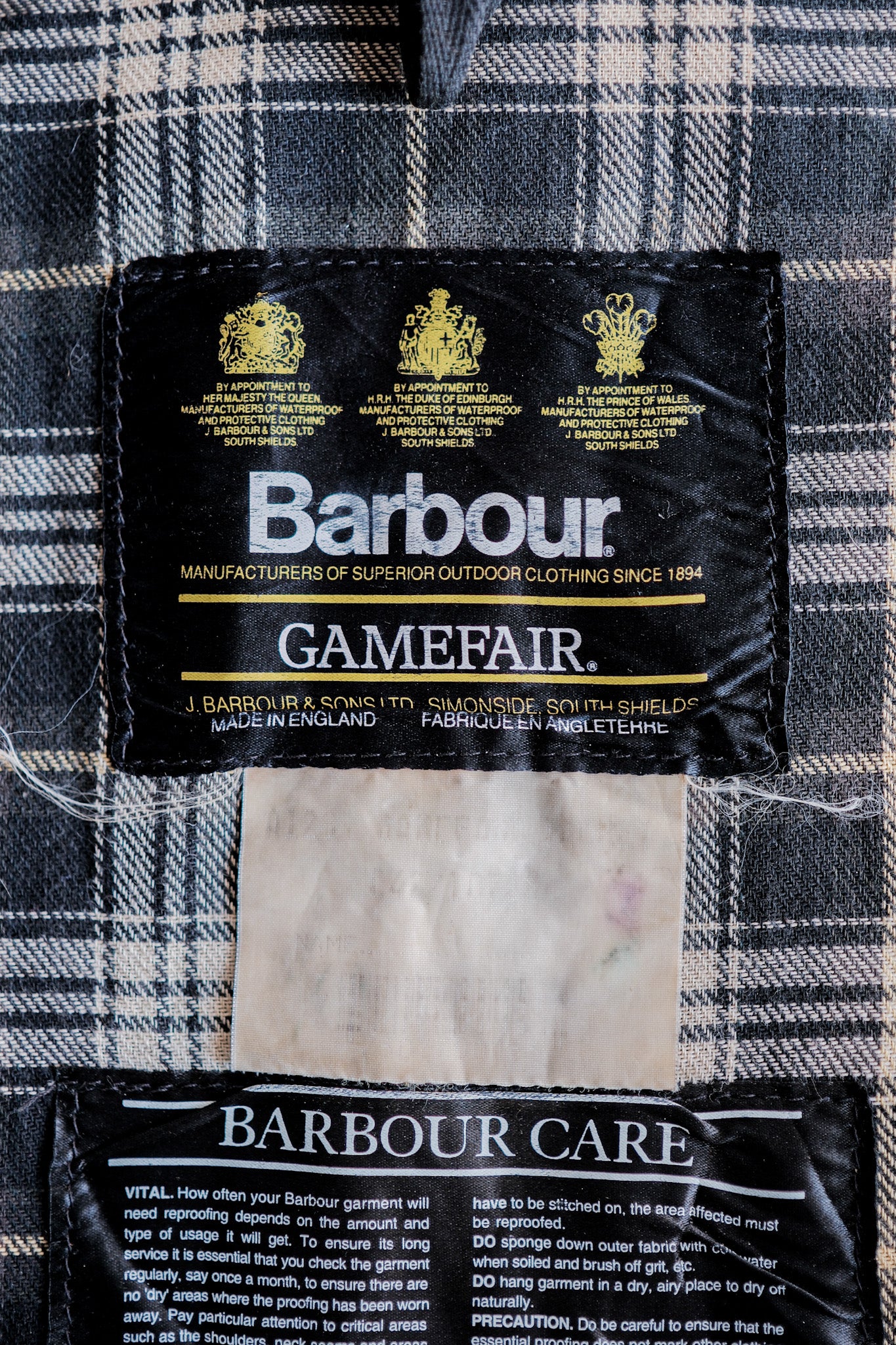 【~90’s】Vintage Barbour "GAMEFAIR" 3 Crest Size.42