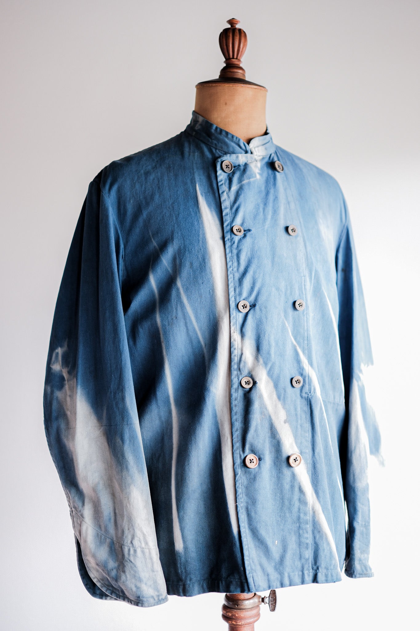 Veste de travail à double poitrine en coton indigo "Karim Hadjab" "4 Seasons"