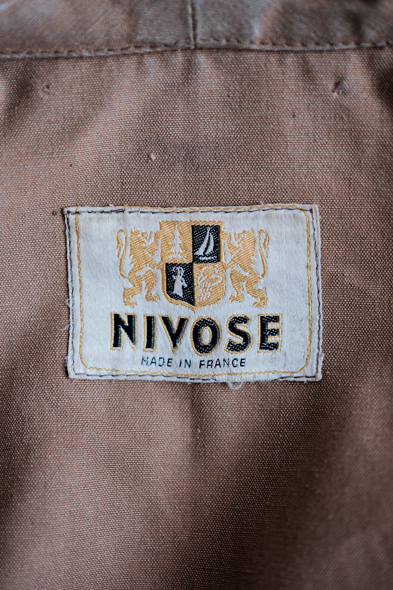 [~ 40's] French Vintage Cotton Linen Canvas Work Half Coat