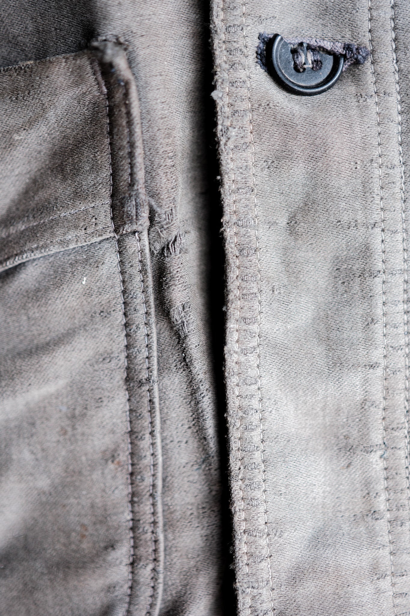 ［~40's］French Vintage Black Moleskin Work Jacket "Adolphe Lafont"