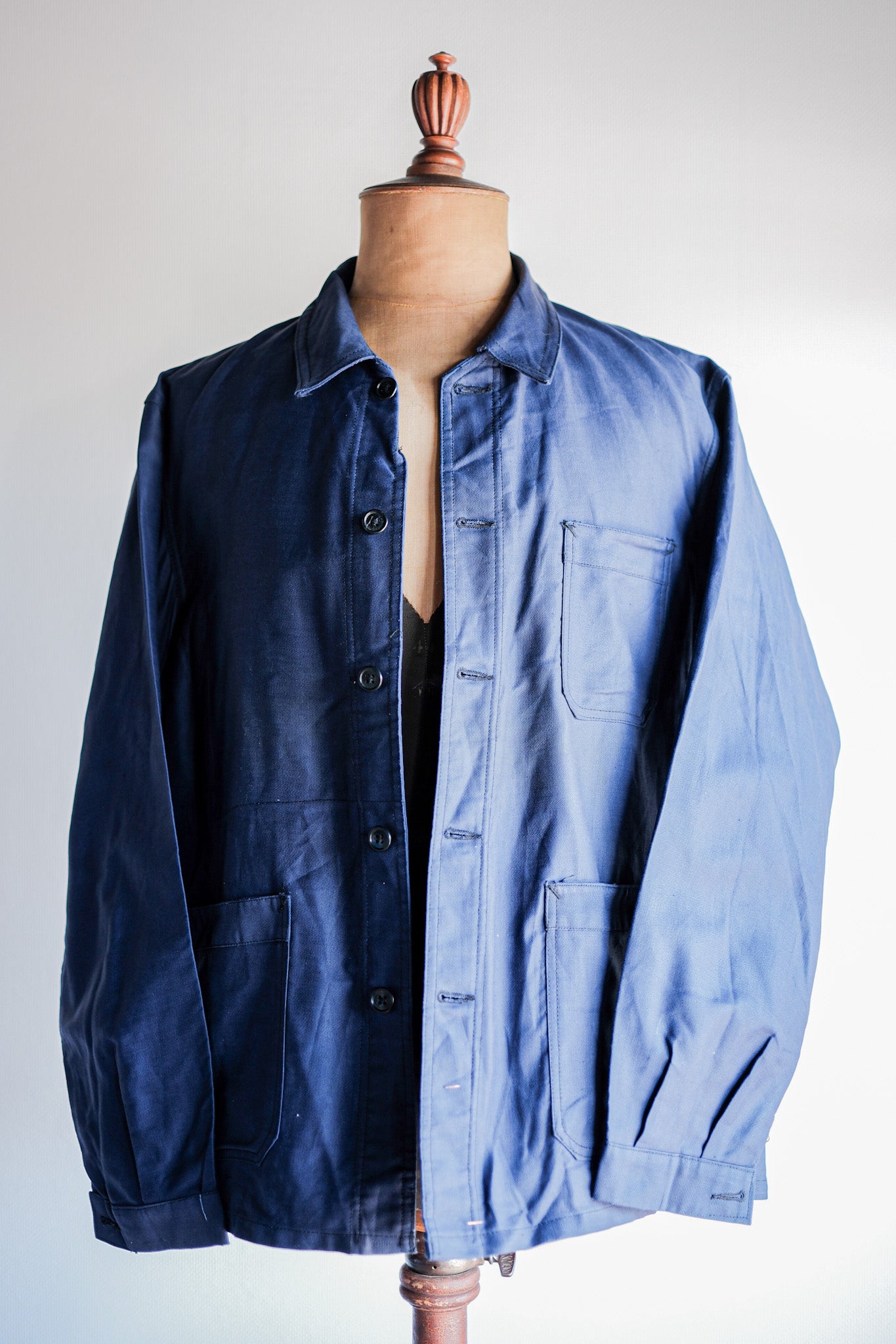 [~ 50's] French Vintage Blue Thin Twil Work Jacket 