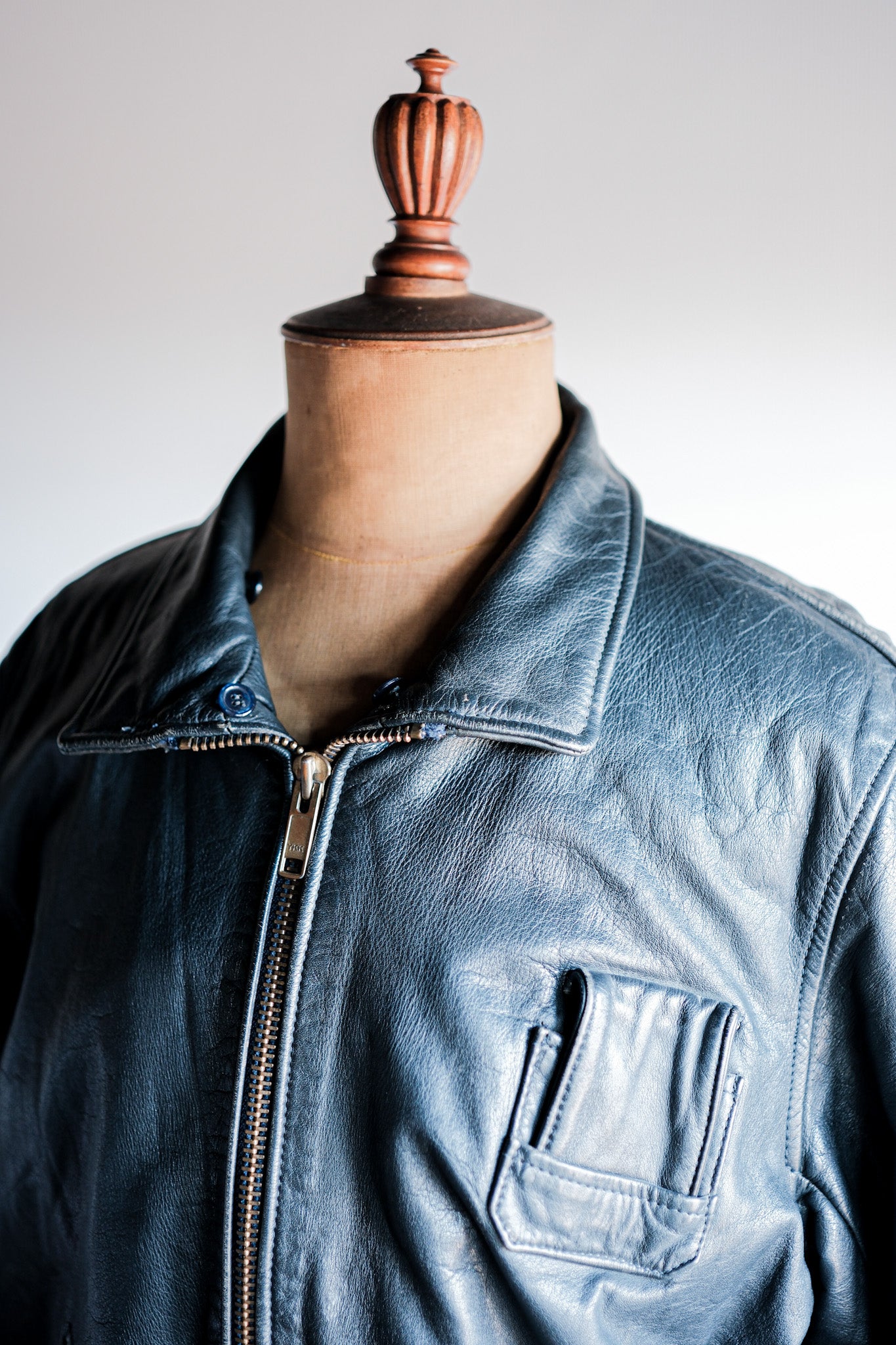[~ 80's] French Air Force Pilot Leather Jacket Size.48 "Civilian Type"