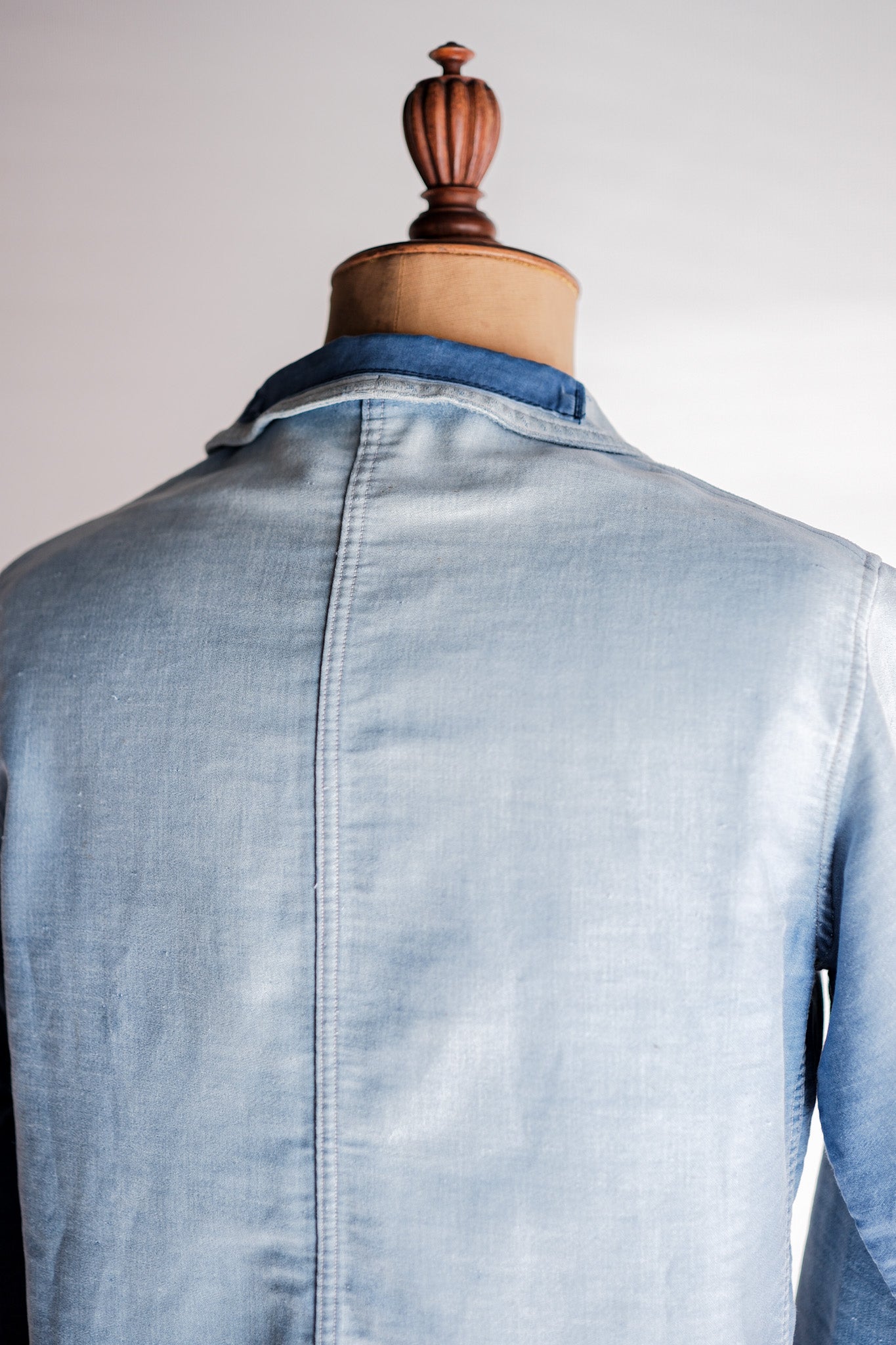 50's] French Vintage Double Breasted Indigo Cotton Twill