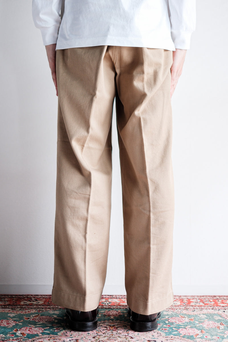 【~50's】French Army M52 Chino Trousers Size.12 "Dead Stock"