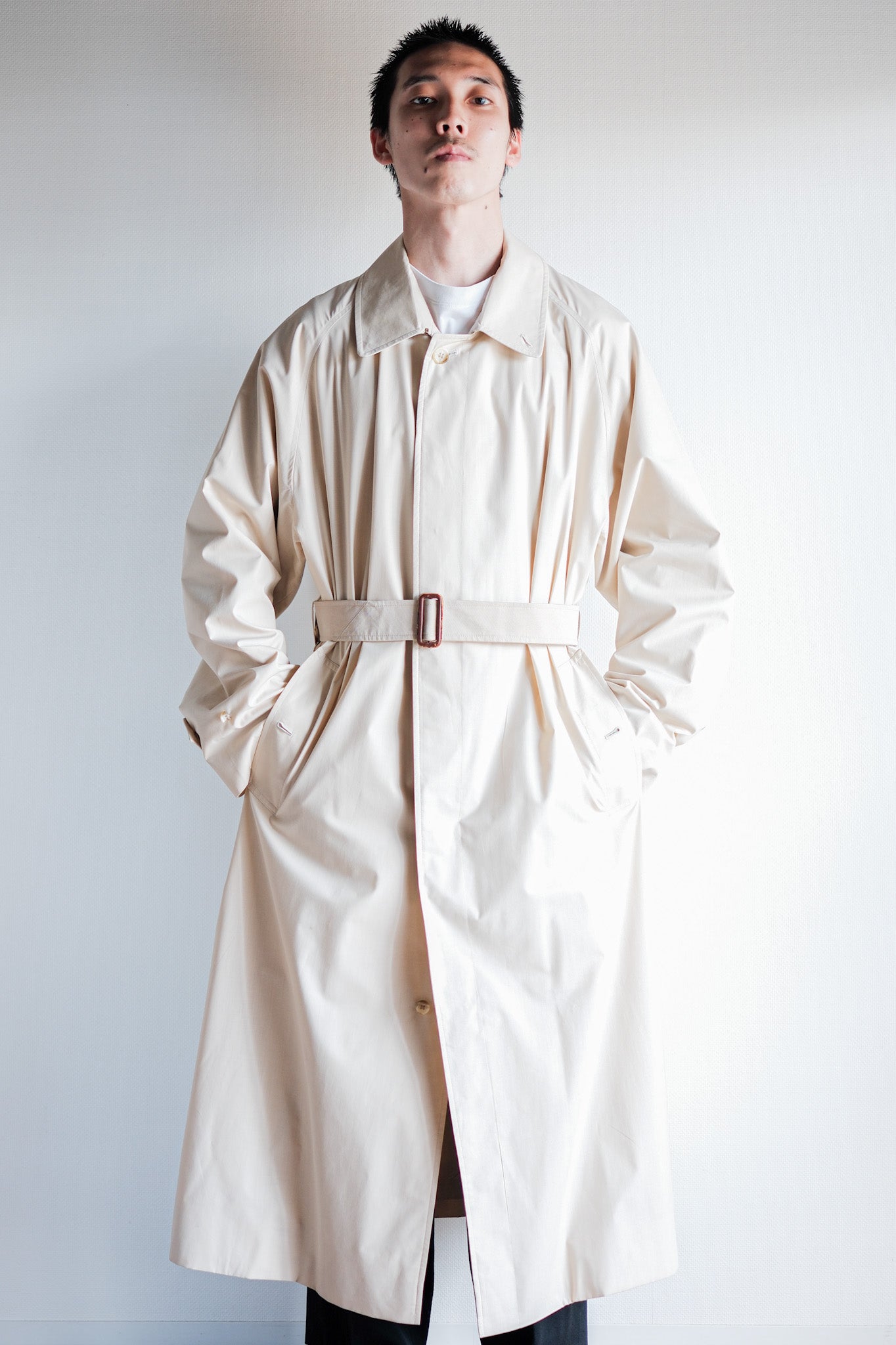 【~80's】Vintage Burberrys Single Raglan Balmacaan Belted Coat Size.50RL "MUSOU"
