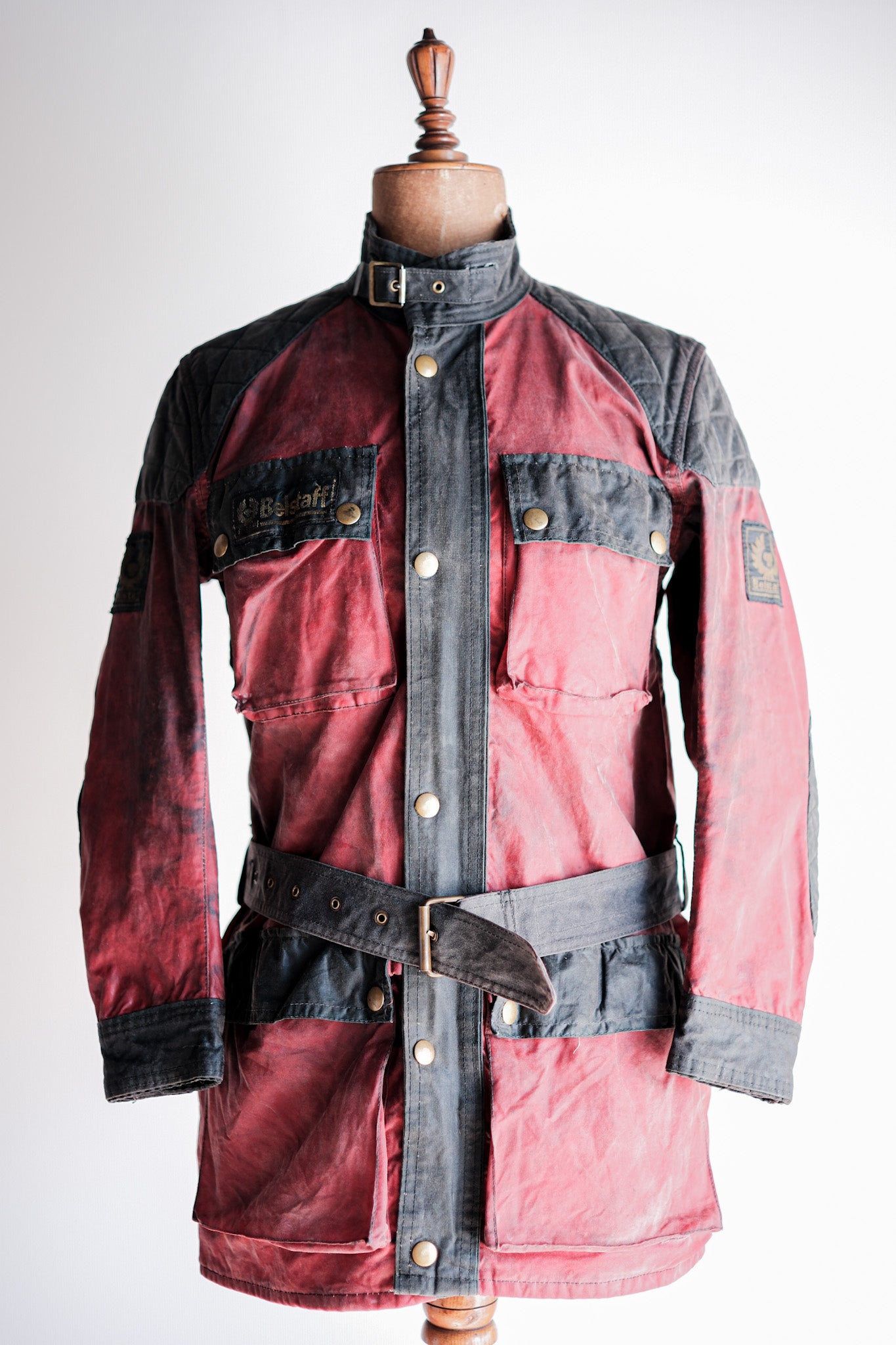 [〜70年代] Vintage Belstaff 2色調紅色蠟夾克“試驗員”“定制訂單”