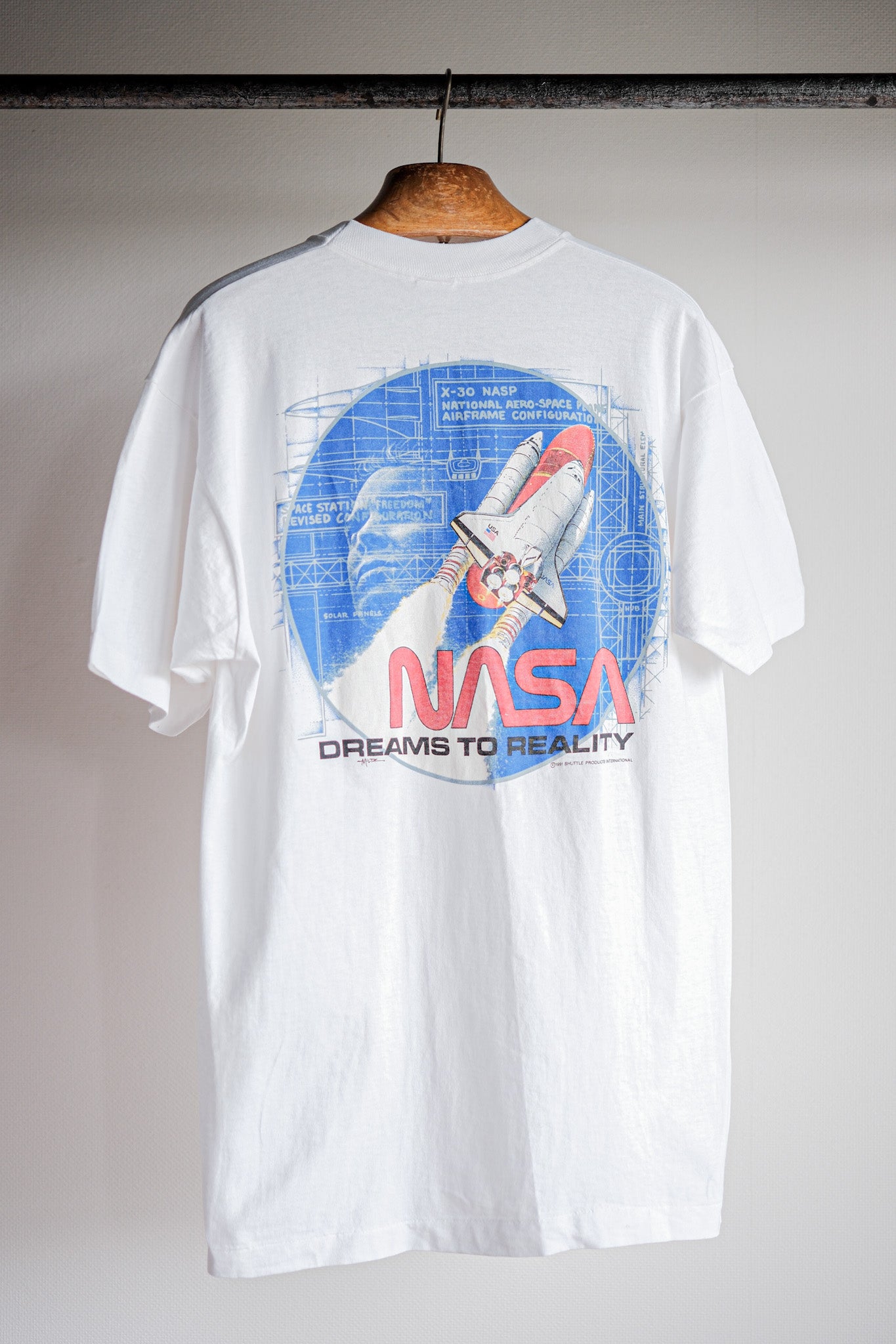 【~90's】Vintage Federal Agency Print T-shirt Size.XL "NASA" "Made in U.S.A."