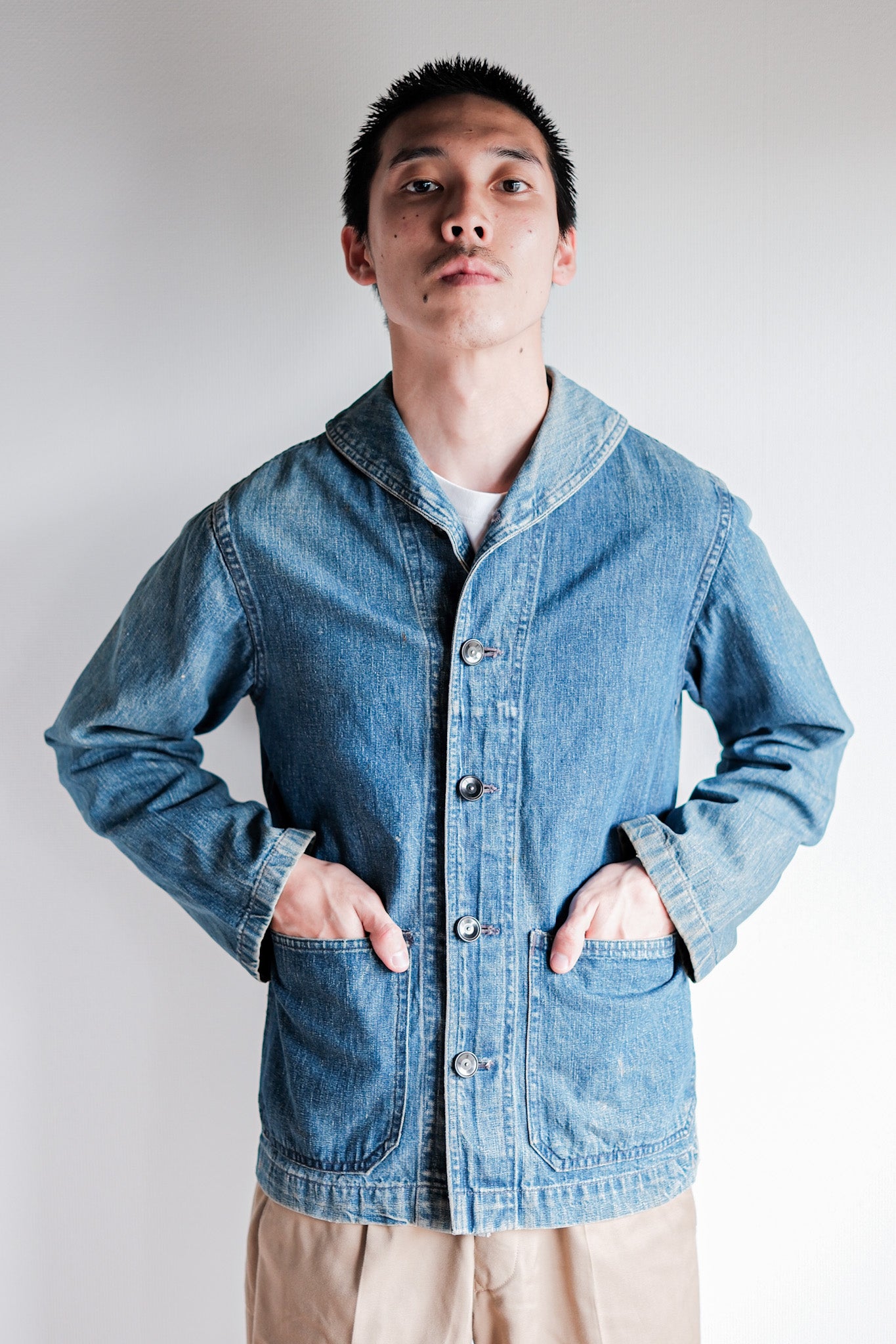 ［~40’s］WWⅡ U.S.NAVY Shawl Collar Denim Coverall