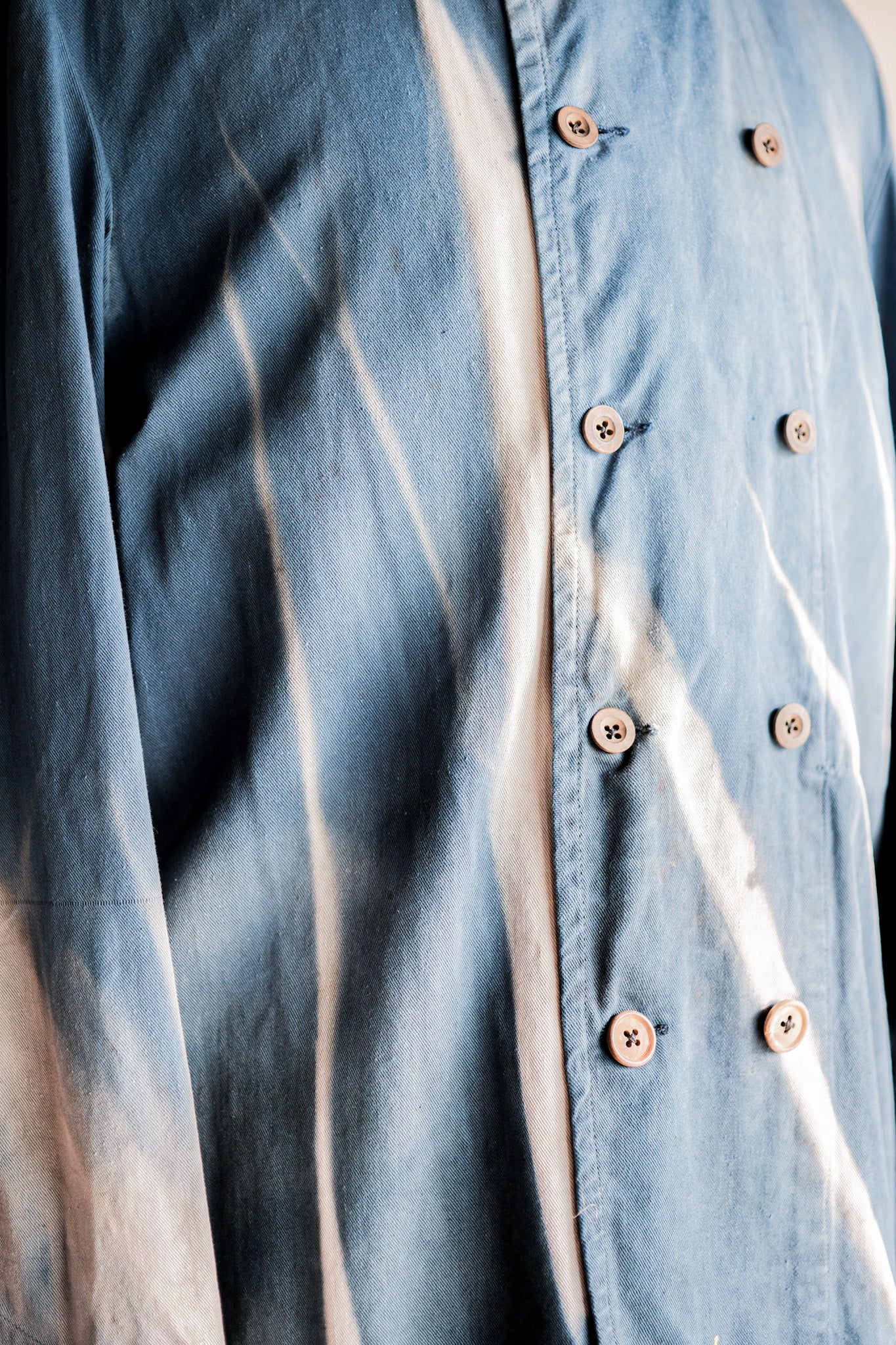 Veste de travail à double poitrine en coton indigo "Karim Hadjab" "4 Seasons"