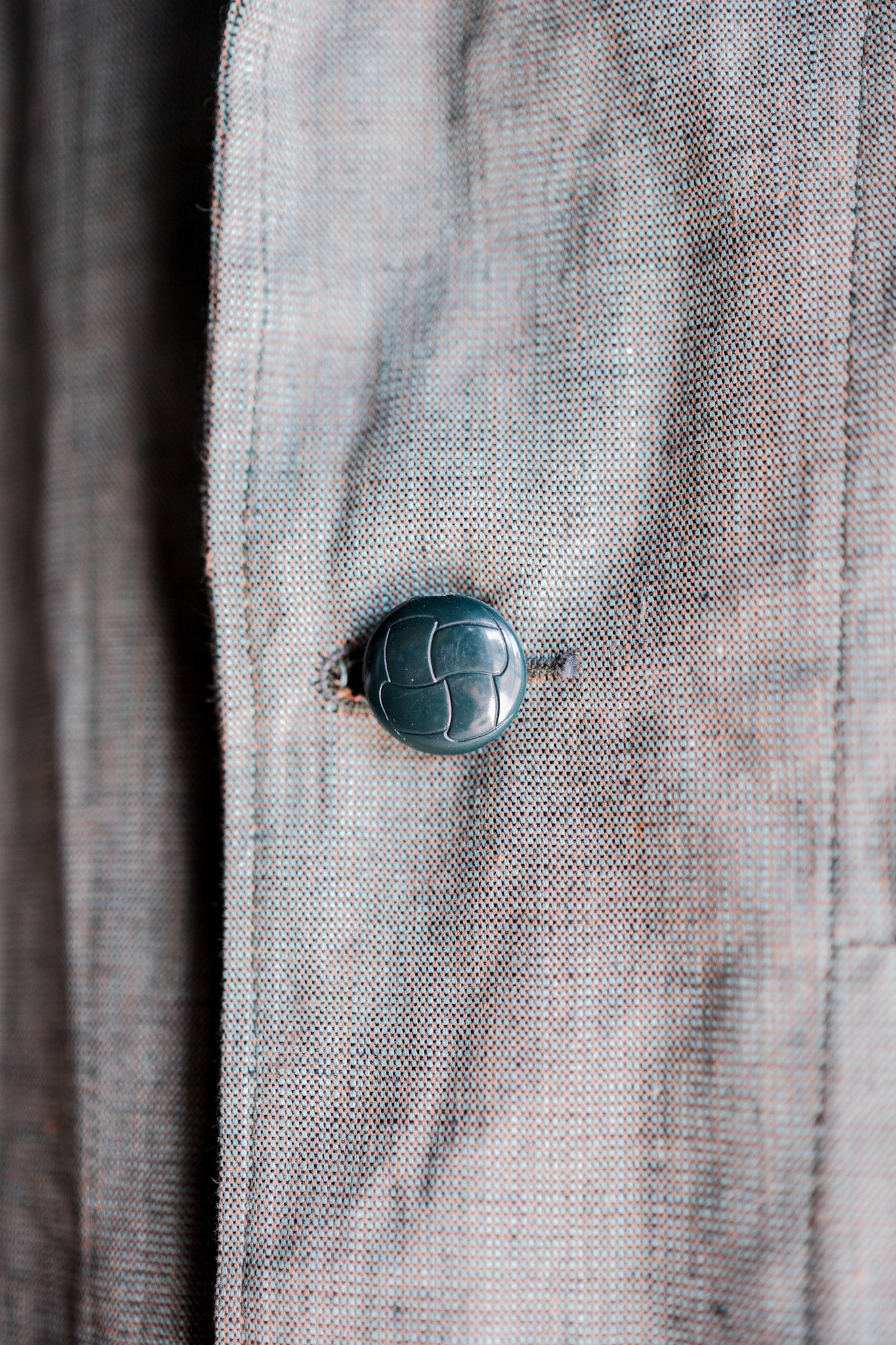 ［~40's］German Vintage Green Chambray 4 Pockets Lapel Work Jacket “Dead Stock”