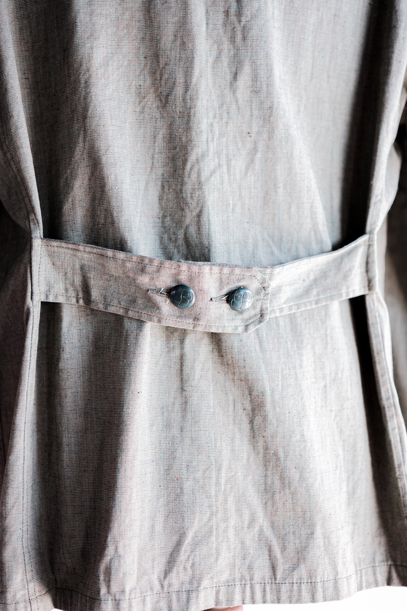 ［~40's］German Vintage Green Chambray 4 Pockets Lapel Work Jacket “Dead Stock”