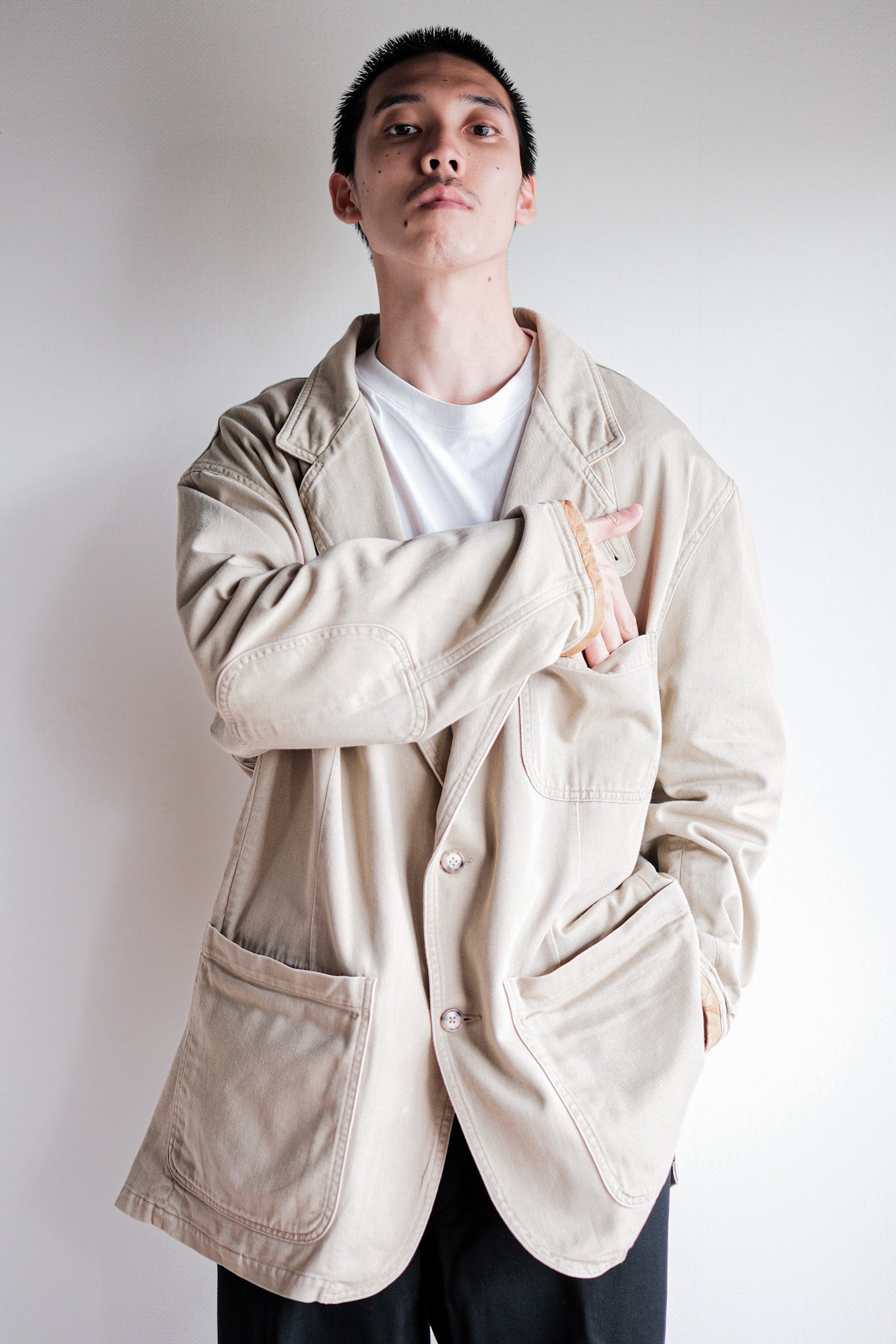 ［~90's］Willis&Geiger Cotton Safari Jacket With Chin Strap Size.L