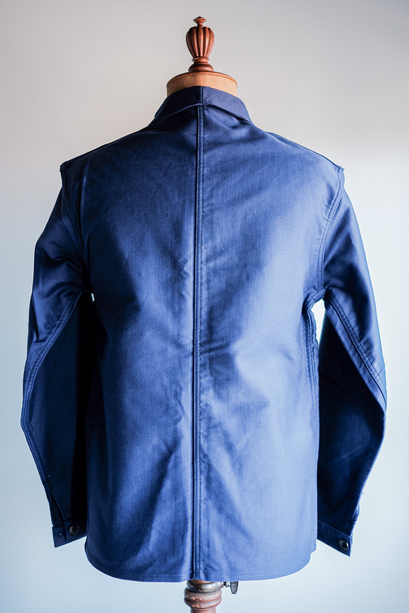 [~ 50's] French vintage bleu moleskin work veste taille.44 "Le Mont st. Michel" "Dead Stock"
