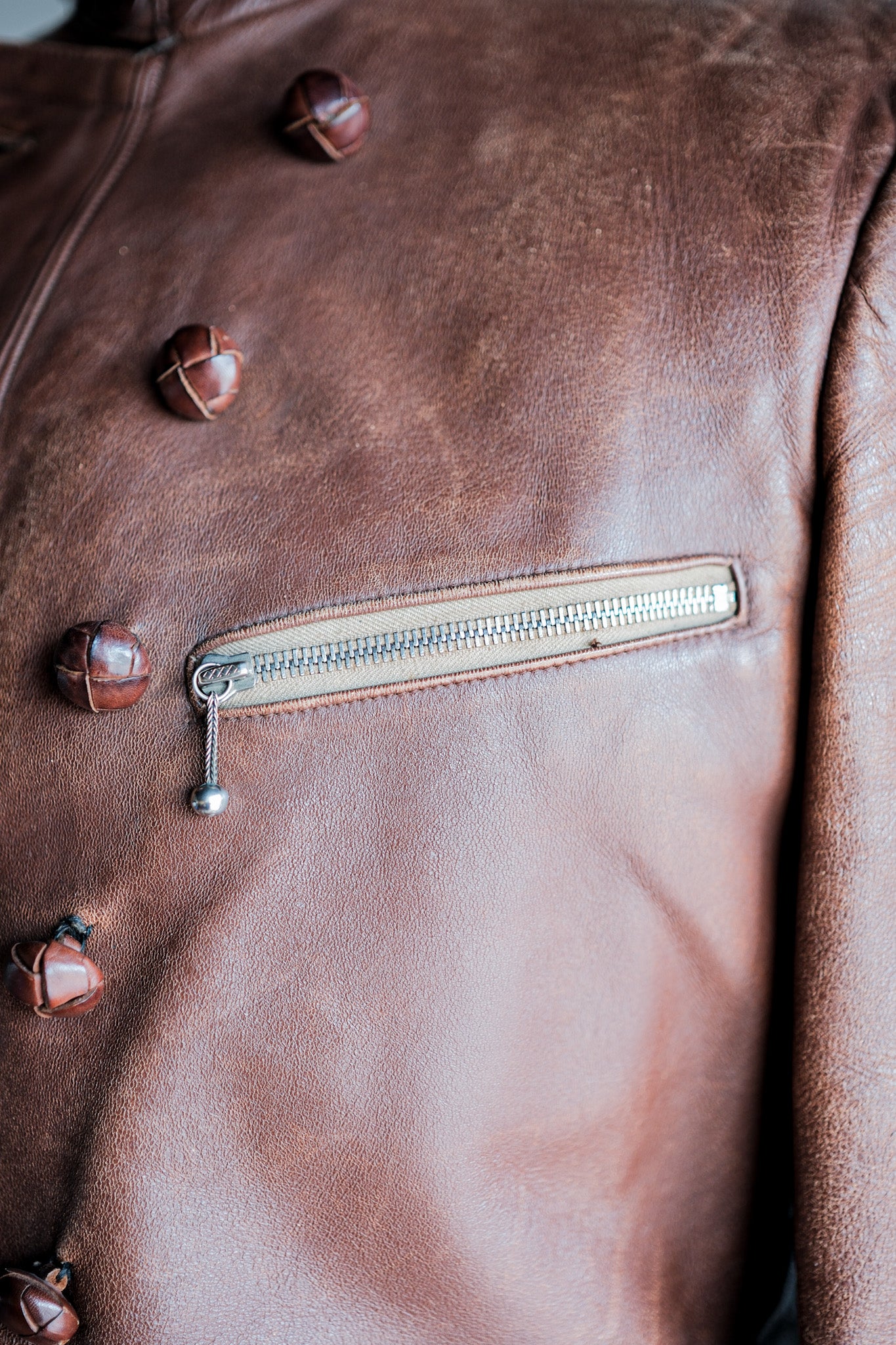 [〜30年代]德國復古雙胸摩托車皮夾克