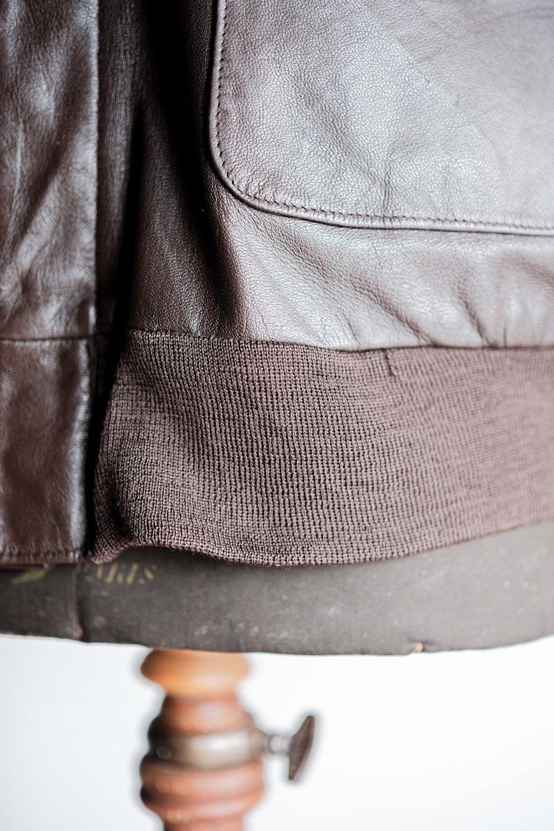 [~ 80's] Willis & Geiger A-2 Type Leather Jacket Size.44 "Made in US.A"