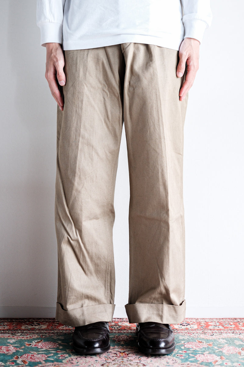 [~ 60's] กองทัพฝรั่งเศส M52 ขนาดกางเกง Chino ขนาด 22 "Dead Stock"