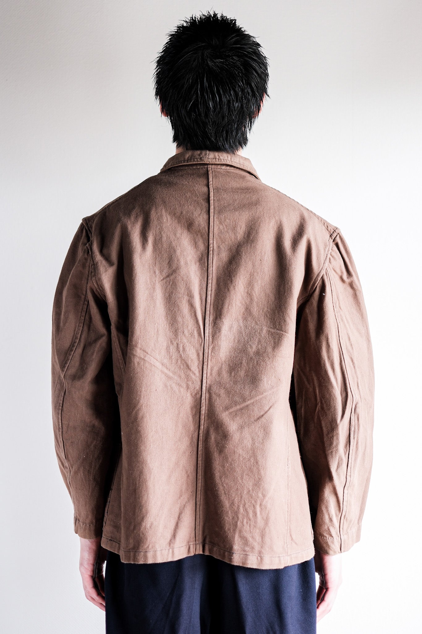 【~40's】French Vintage Brown Cotton Twill Work Jacket