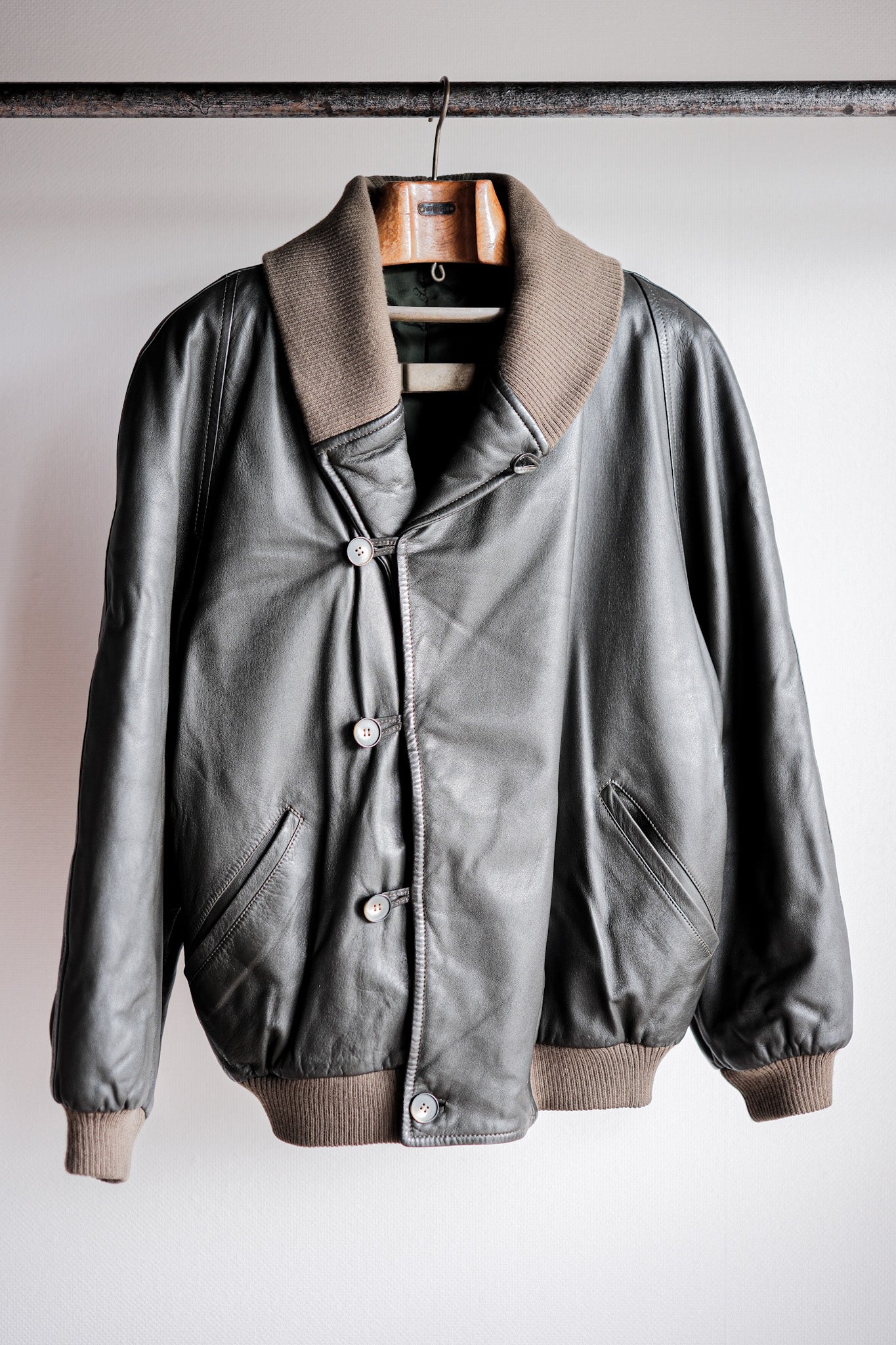 ［~80’s］Old Christian Dior Shawl Collar Leather Blouson Size.50