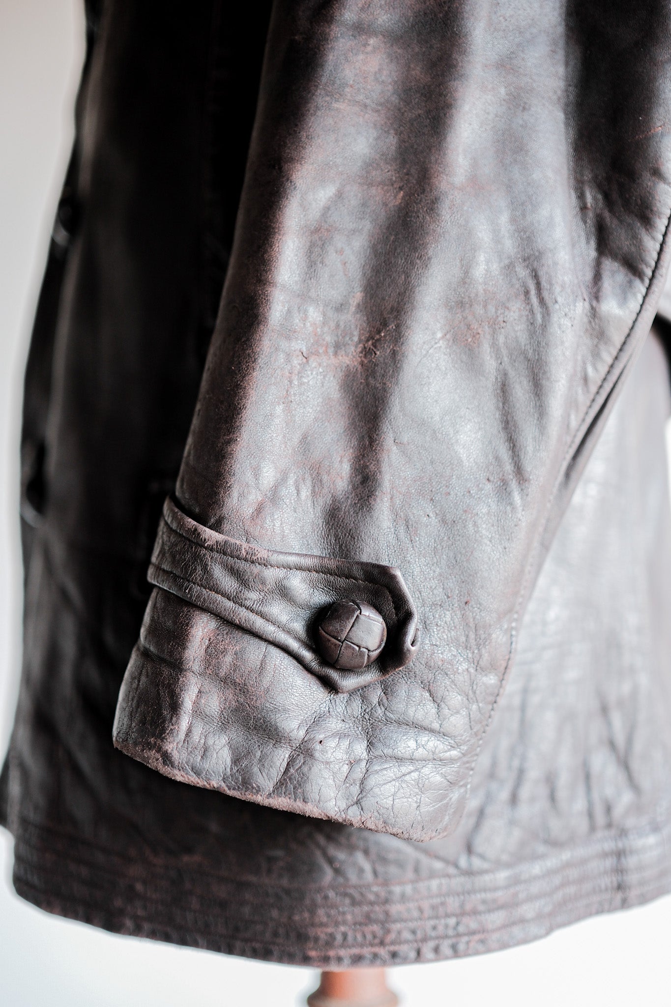 ［~30's］German Vintage Double Breasted Motorcycle Leather Jacket