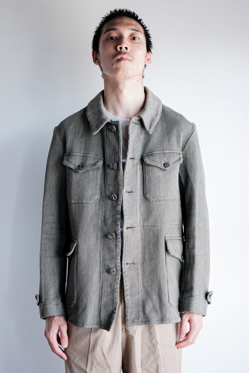 50's] French Vintage Gray Cotton Pique Hunting Jacket – VIEUX ET