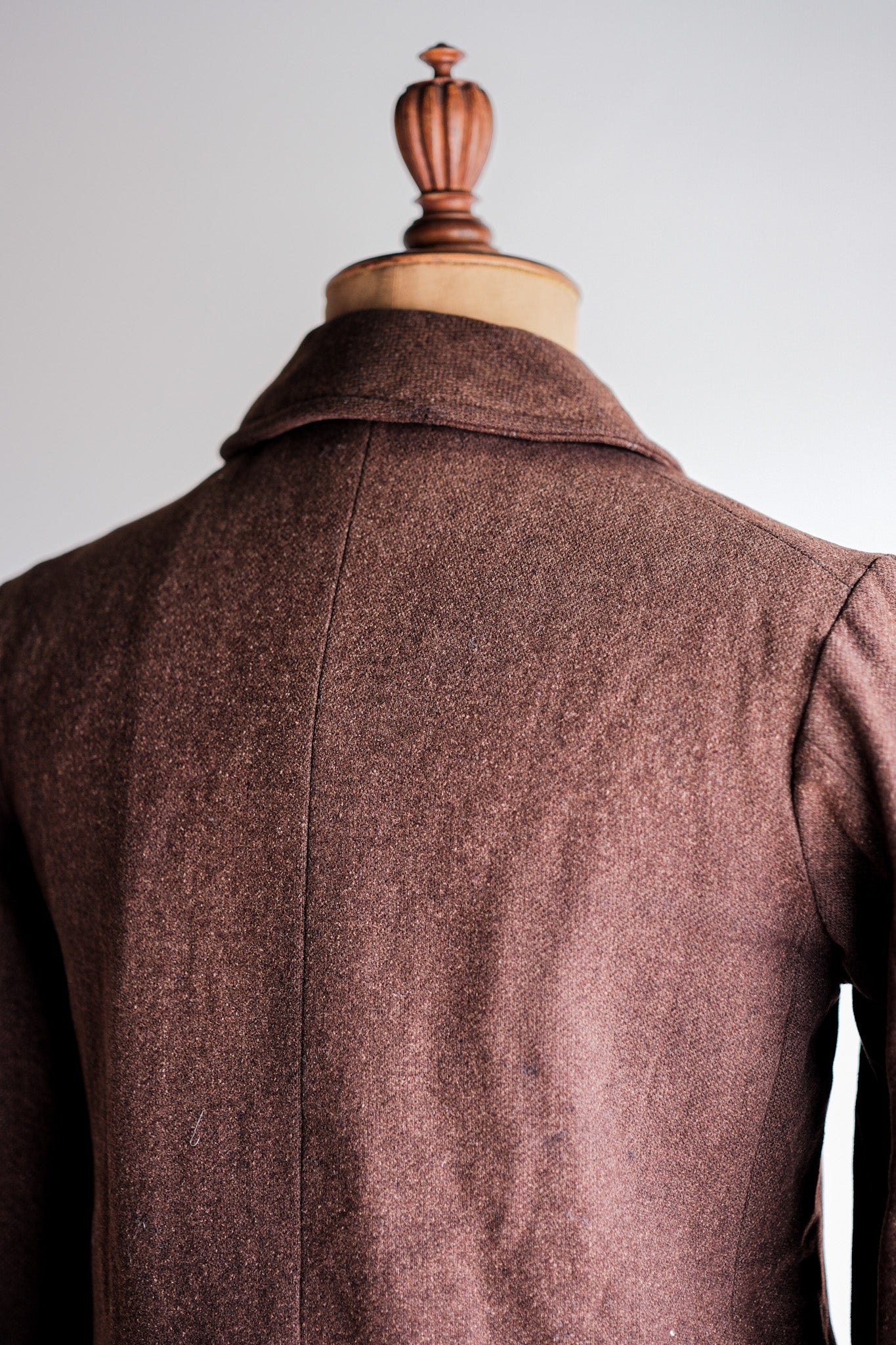 【~20's】French Vintage Brown Wool Work Jacket "Patchwork"