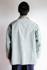 [~ 50's] ผ้าใบผ้าใบผ้าใบสีเขียววินเทจฝรั่งเศสกับสายรัดคาง "การเย็บปะติดปะต่อกัน"