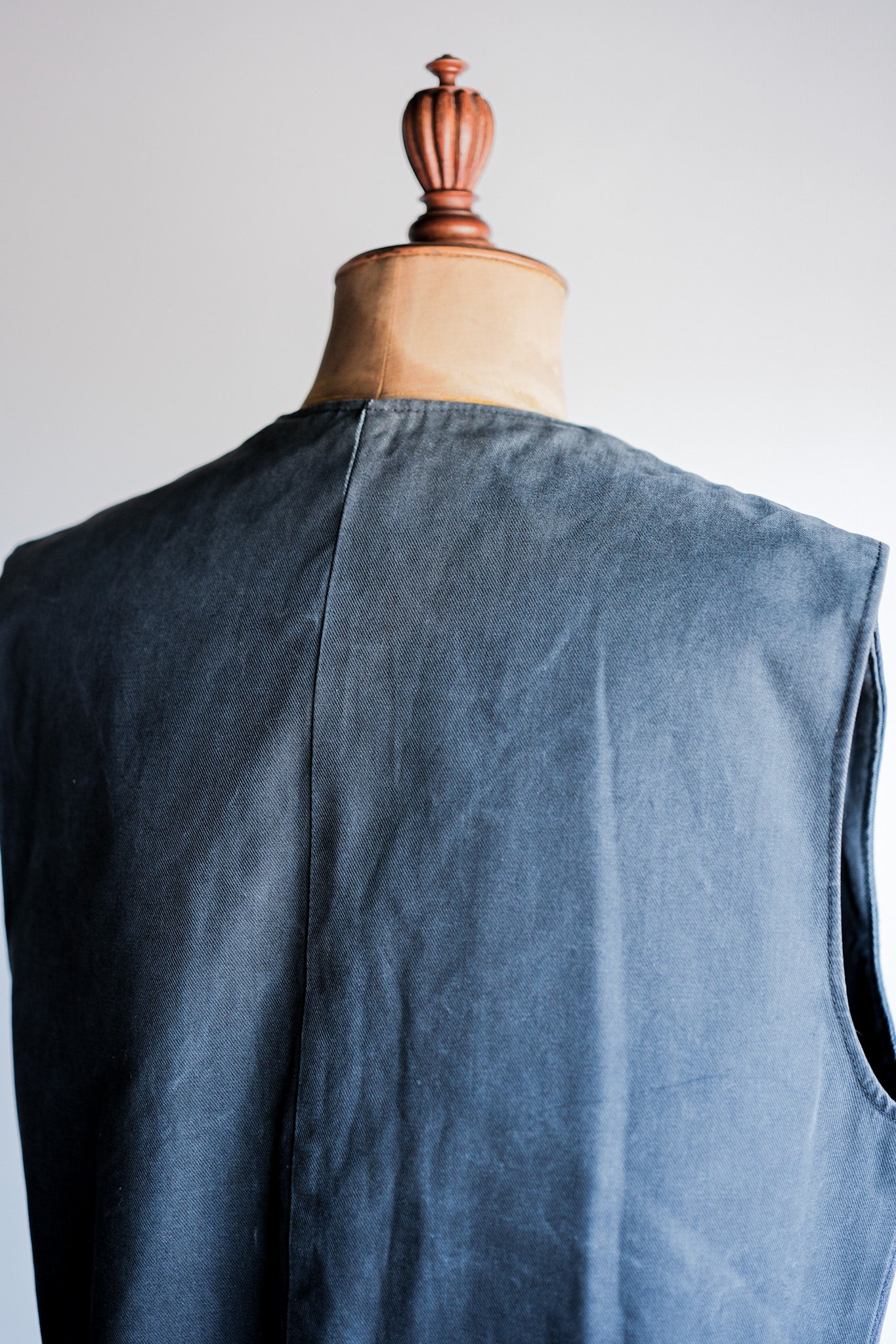 ［~60's］French Vintage Gray Cotton Pique Work Gilet