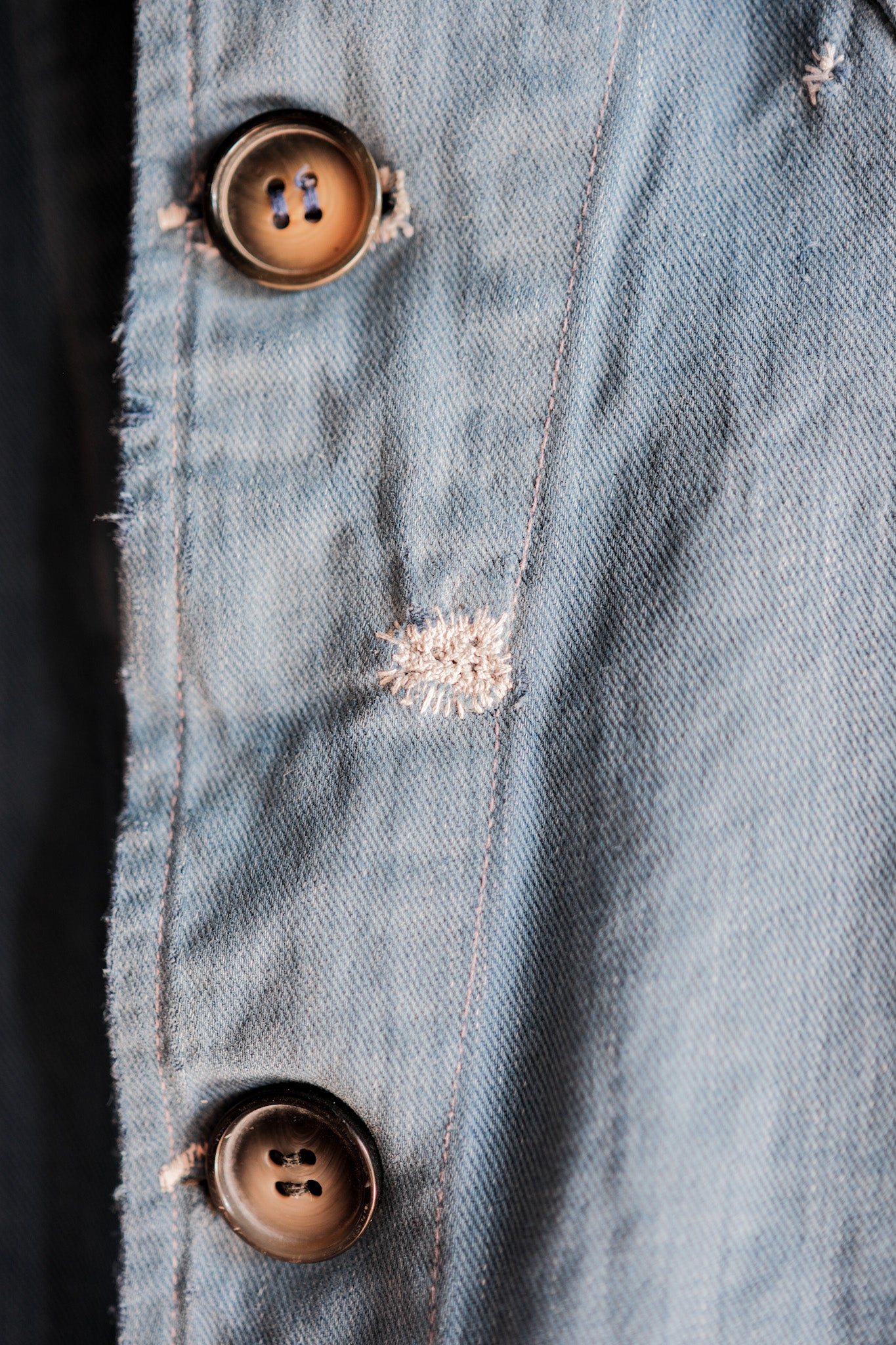 [~ 40's] French Vintage Indigo Cotton Twil Lapel Work Jacket