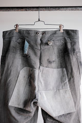 [~ 40's] French Vintage Grey Cotton Pique Work Ows "Patchwork"