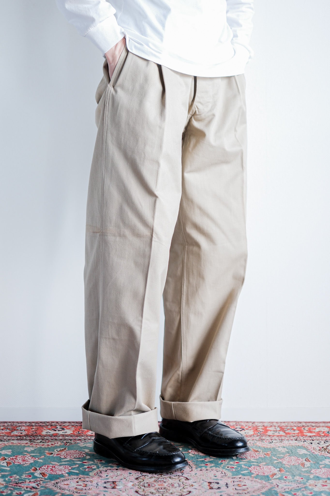 50〜60s FRENCH ARMY M52 CHINO PANTS-