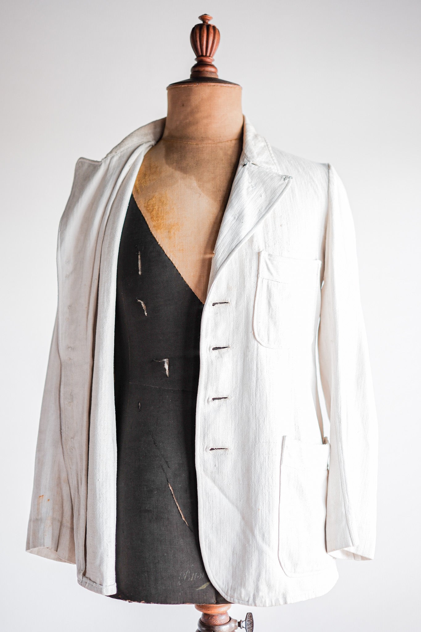 ［~30's］German Army Drillich HBT Linen Jacket "Unusual Pattern"