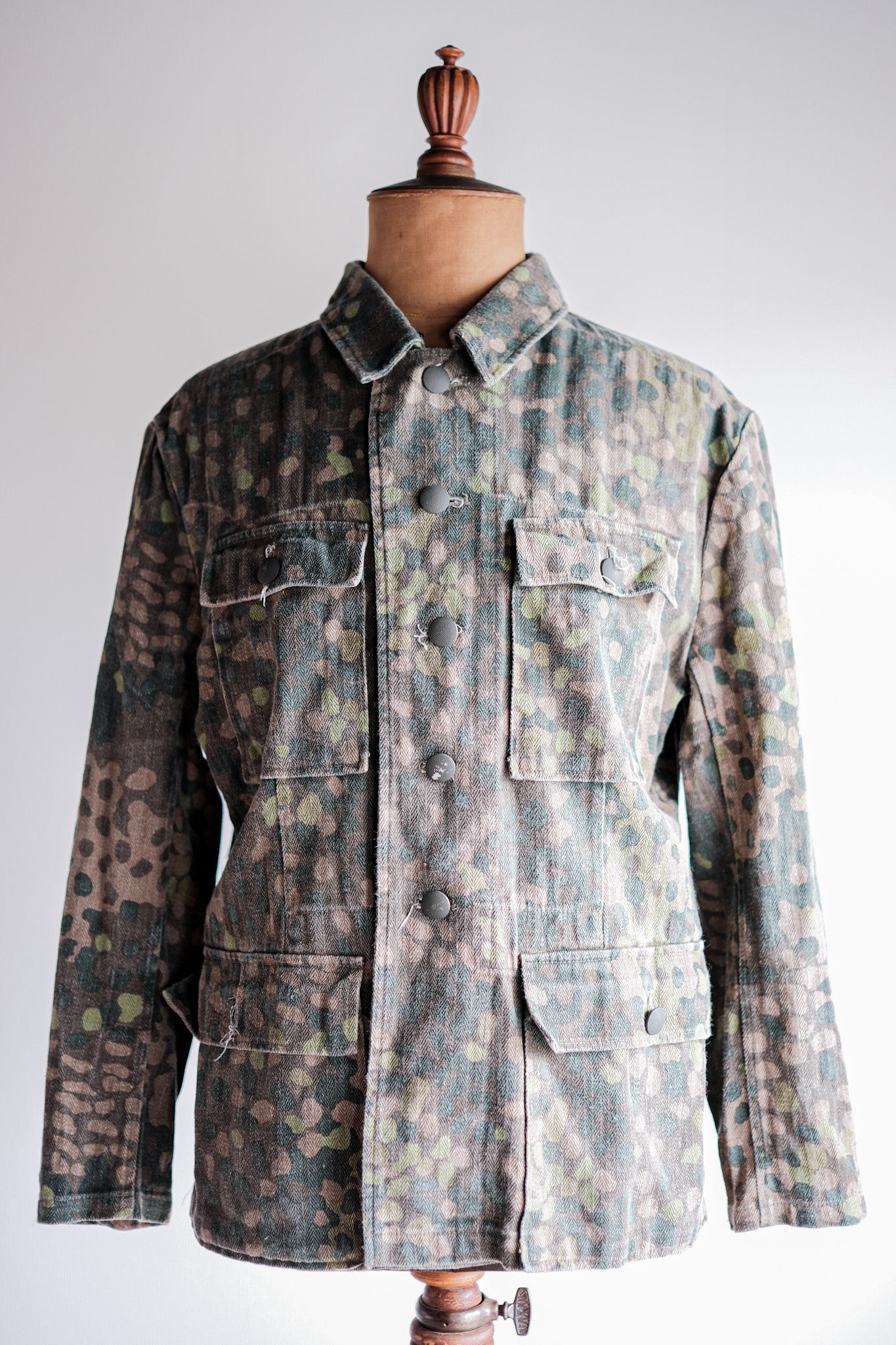 【~00's】German Waffen-SS Type Pea Dot Camouflage M44 HBT Field Jacket "Reproduction"