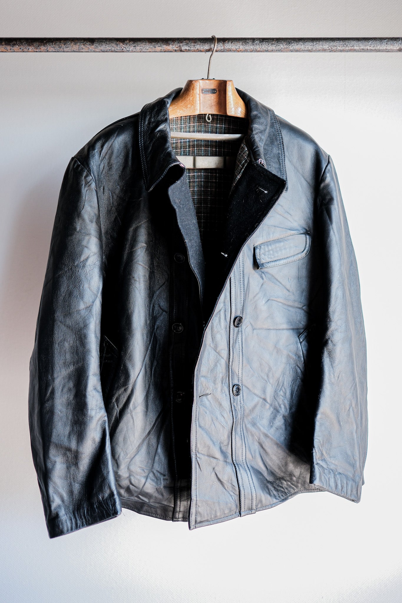 70's] French Vintage Le Corbusier Leather Work Jacket