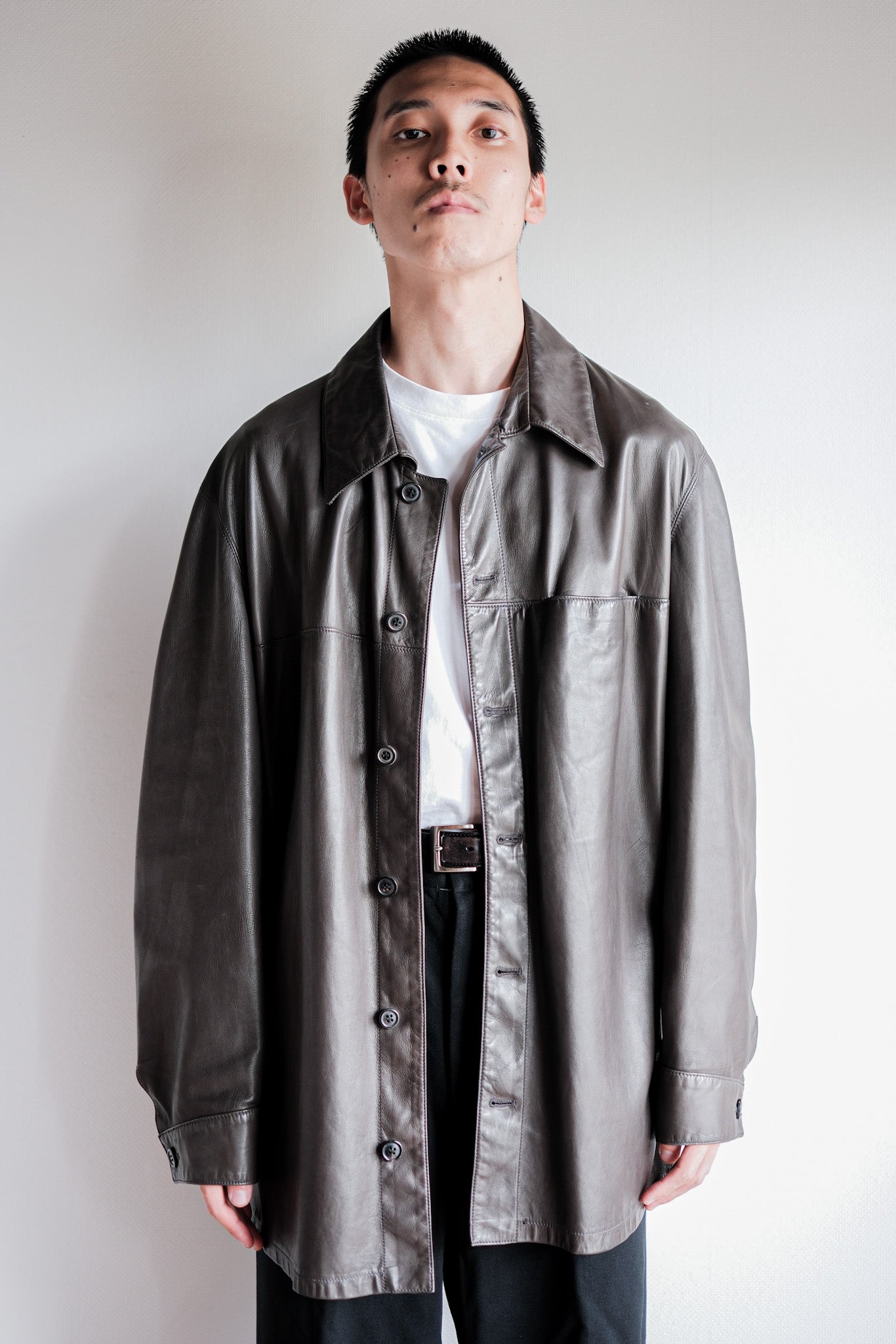 【~90's】Old SERAPHIN Lamb Leather Shirt Jacket Size.54