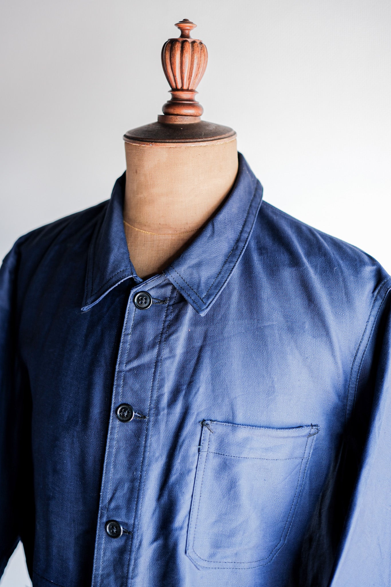 ［~50's］French Vintage Blue Thin Twill Work Jacket "Vulcain" "Dead Stock"