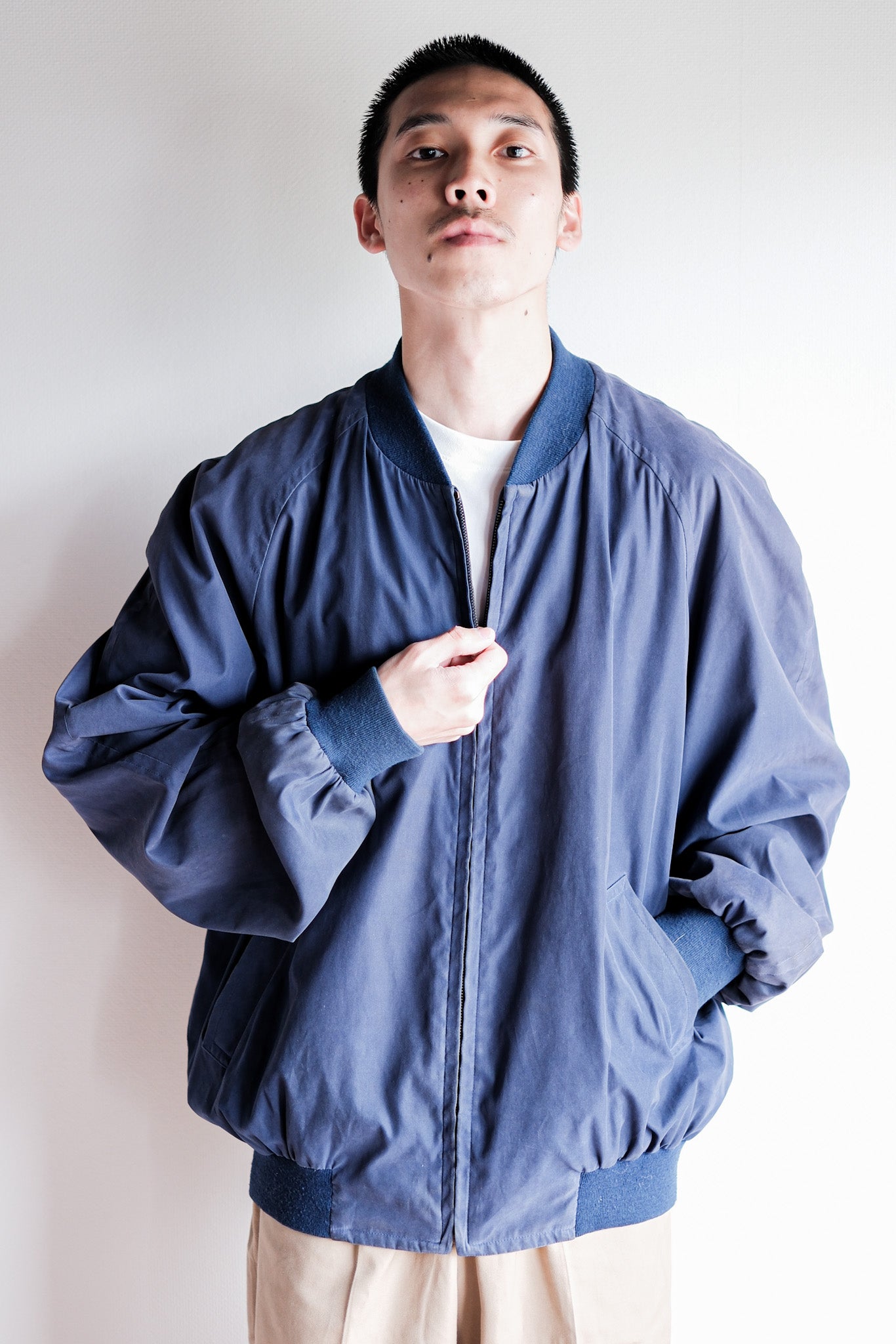 【~80's】Old Hermès Paris Zip Up Blouson Size.54