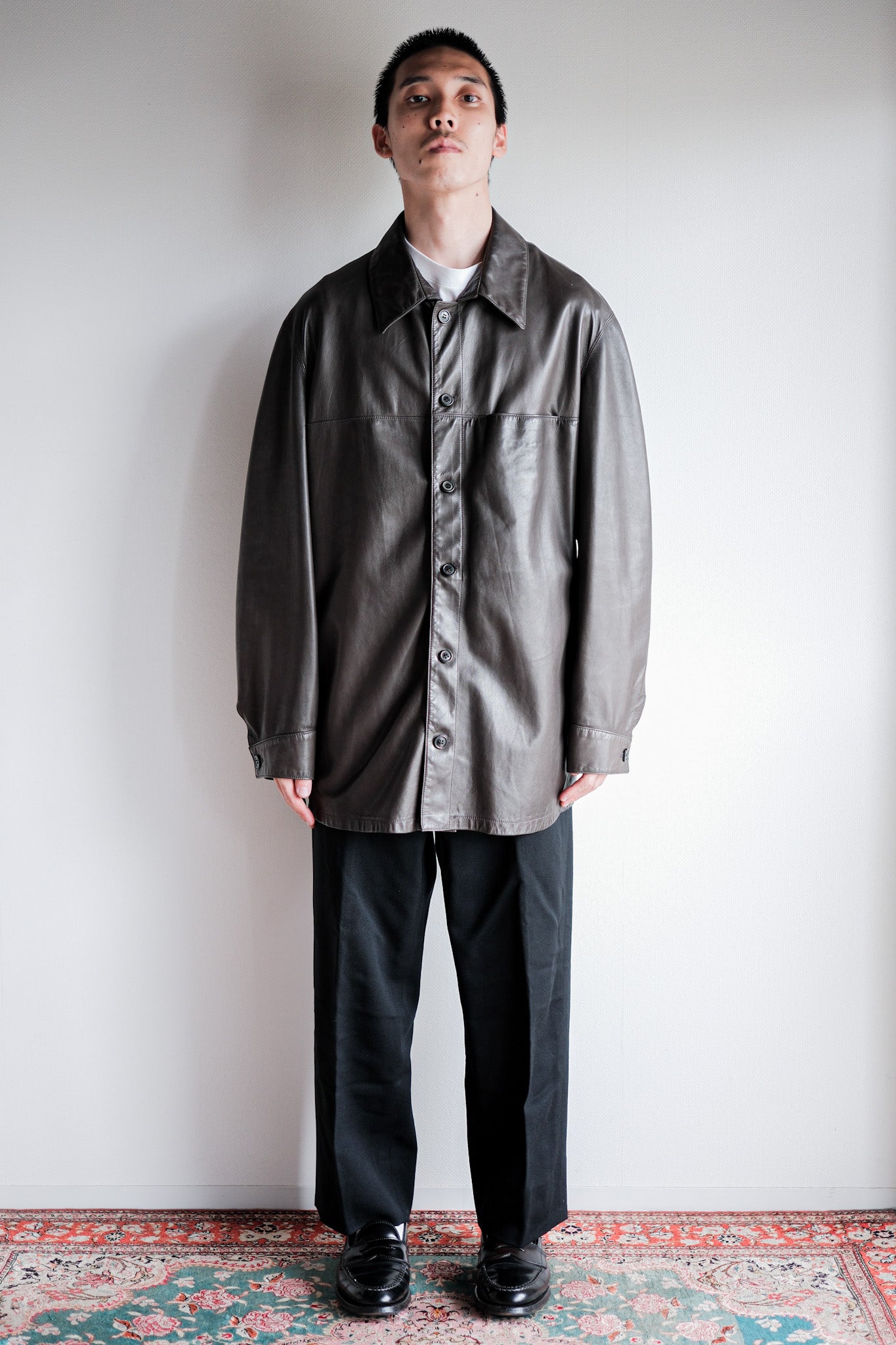 【~90's】Old SERAPHIN Lamb Leather Shirt Jacket Size.54