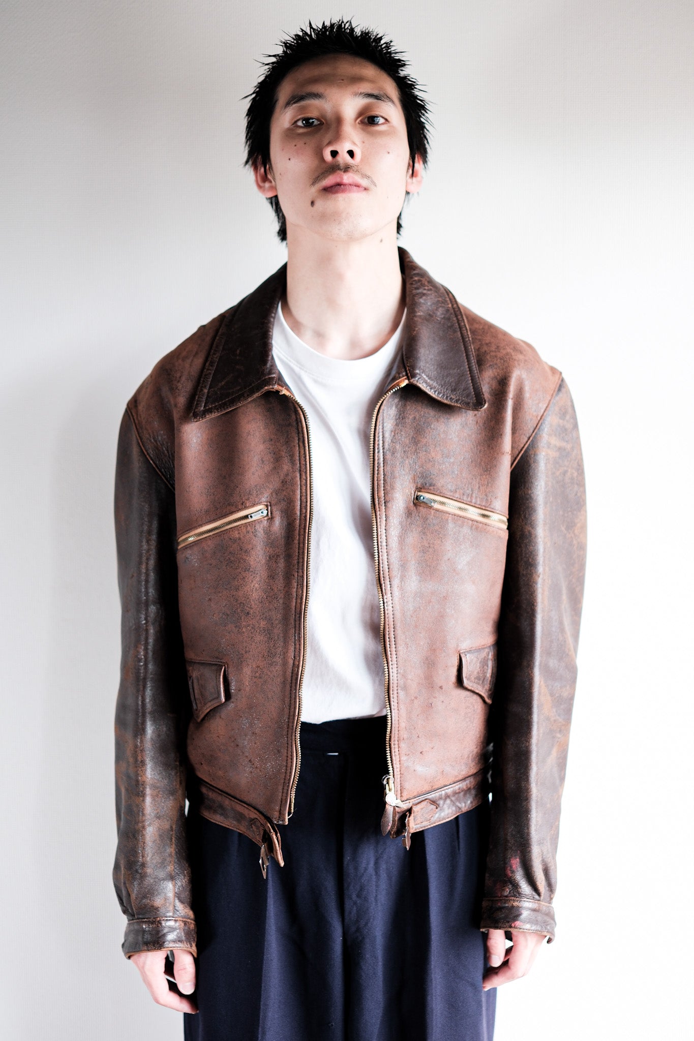 【~40's】French Vintage Hartmann Type Leather Jacket