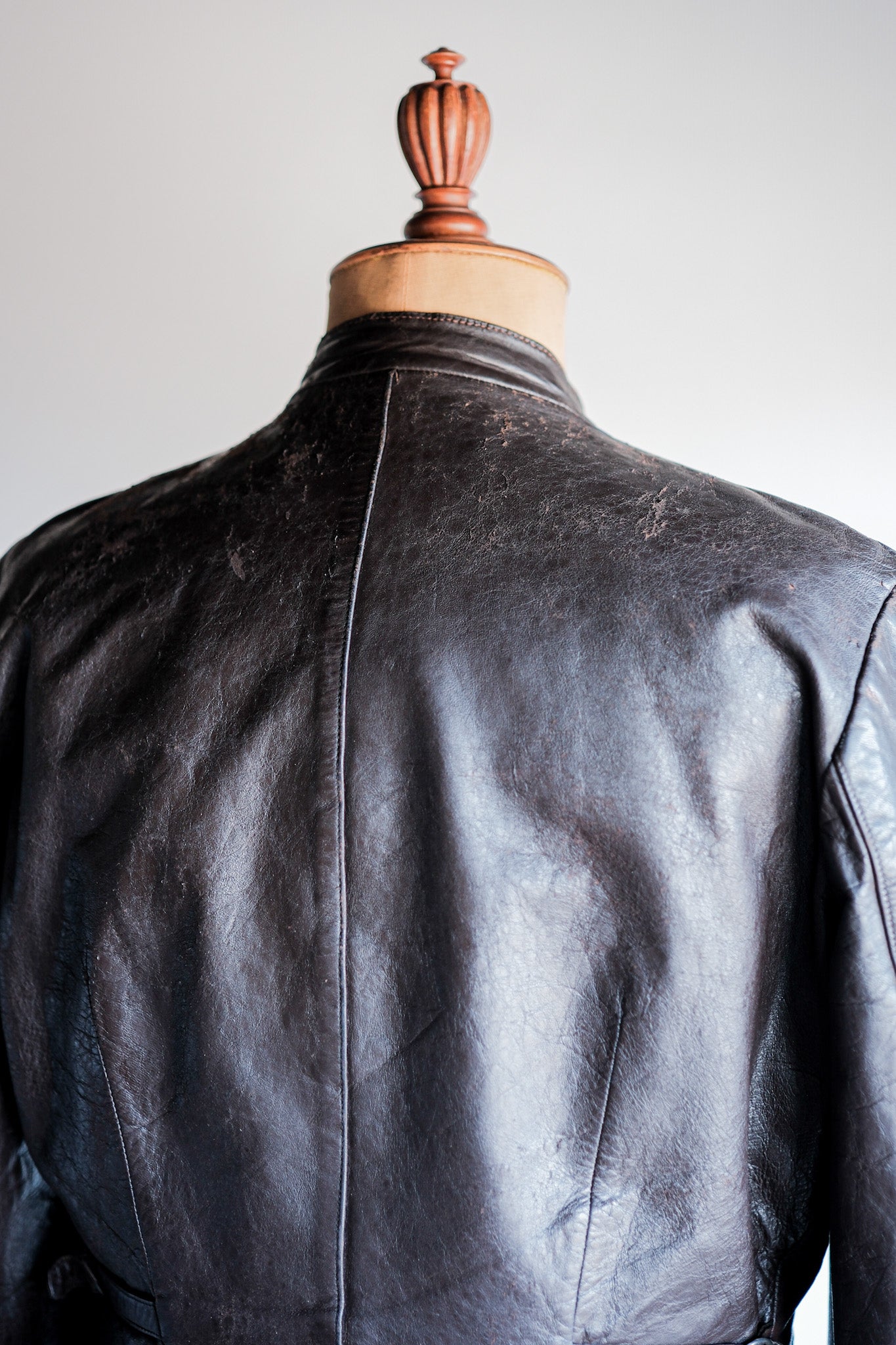 [~ 40's] German Vintage Double Breasted Motorcycle Leather Jacket