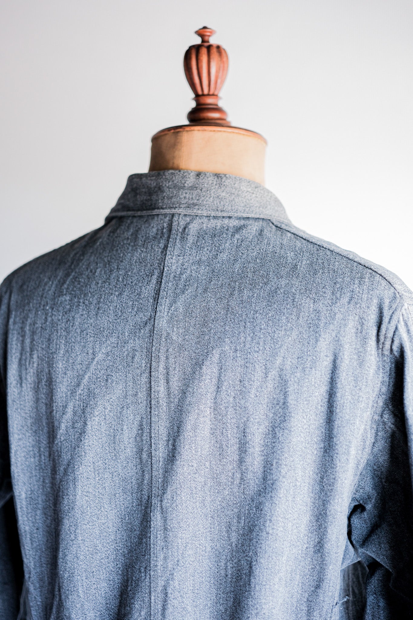 ［~40’s］French Vintage Salt & Pepper Cotton Lapel Work Jacket
