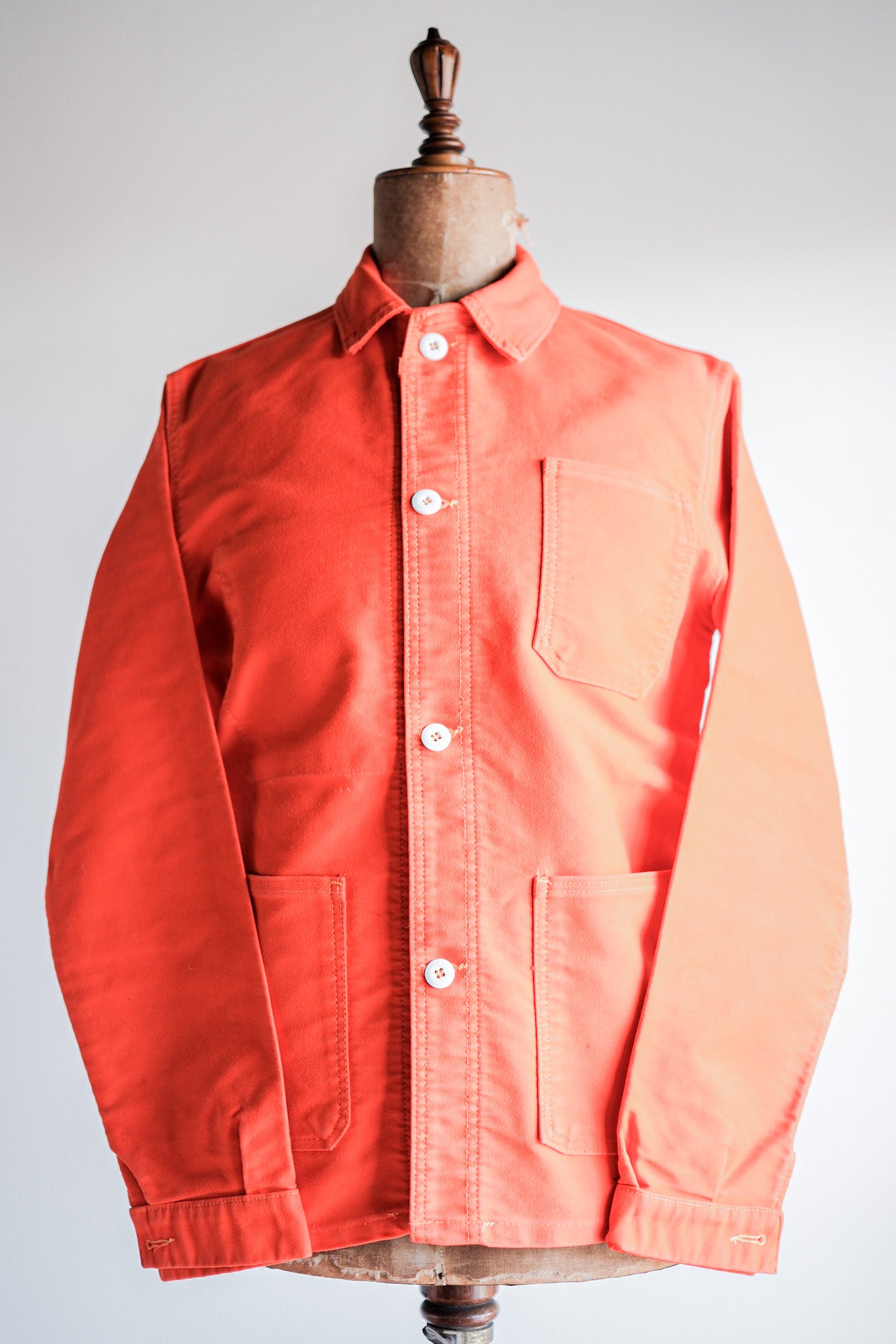 [〜70年代]法國復古橙色摩爾斯金夾克夾克尺寸.t42