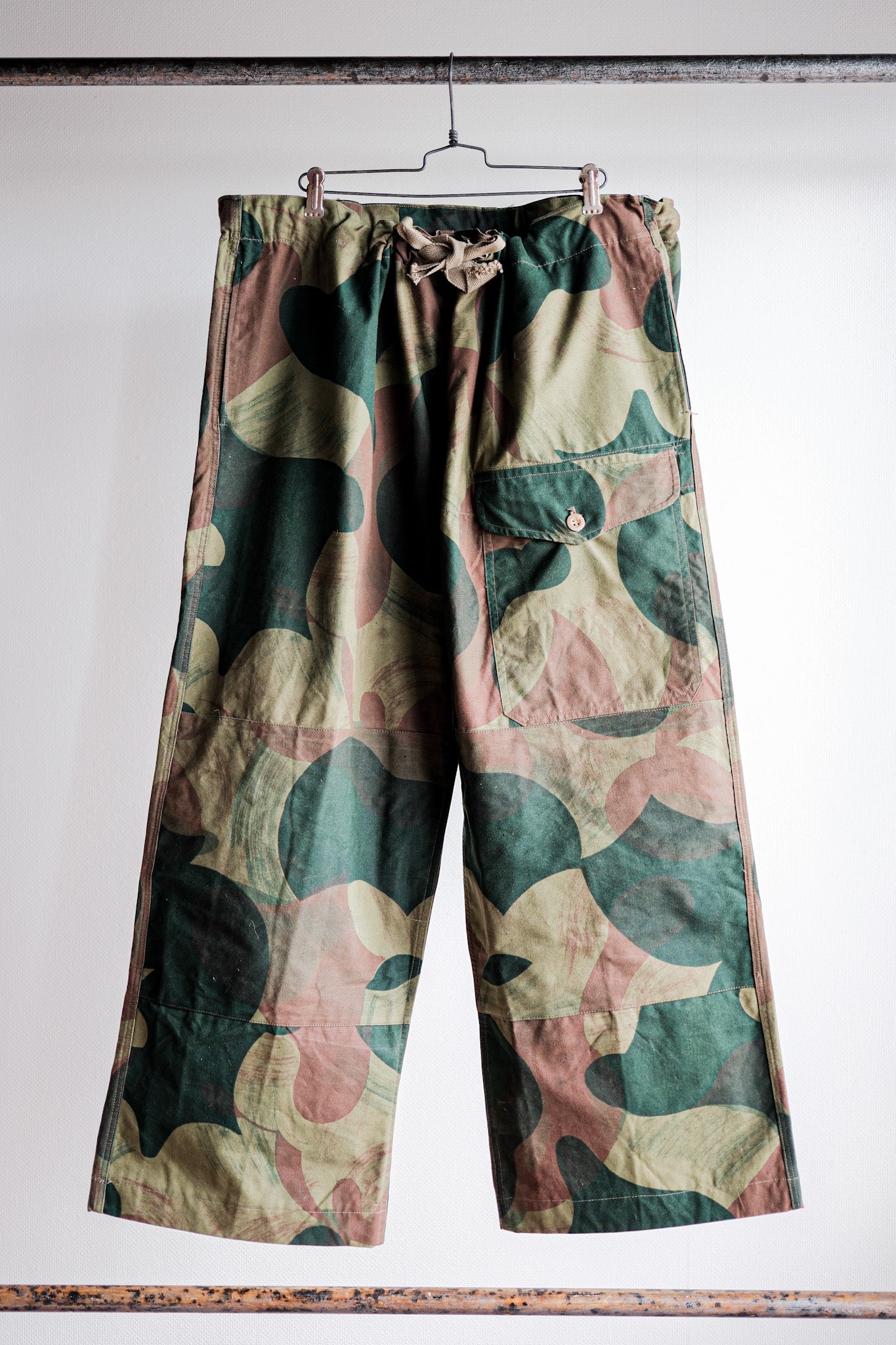 [~ 50's] Belgium Army Moon & Balls Camouflage Pantalon Airborne Taille.6 "Type précoce" "Stock mort"
