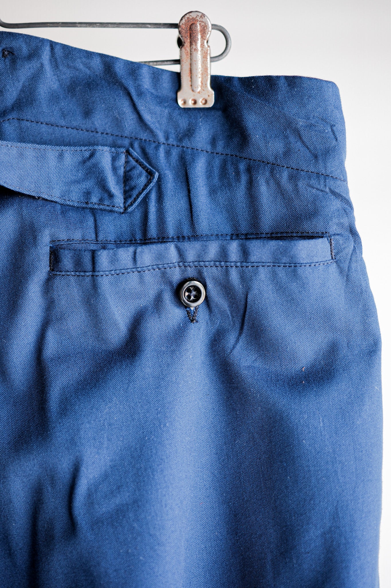[~ 40's] กางเกงผ้าฝ้ายสีน้ำเงินโบราณอังกฤษ "CC41" "Dead Stock"