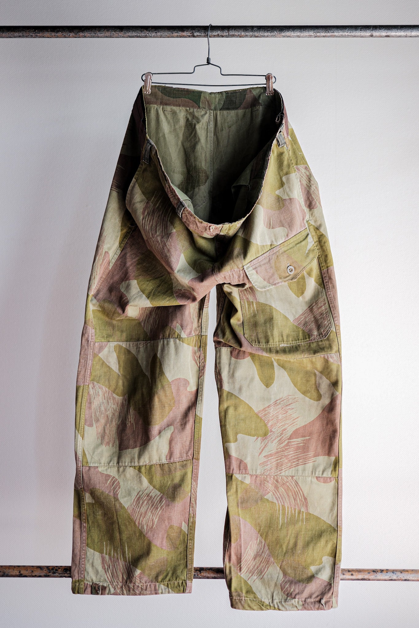 [~ 50's] Belgian Army BrushStroke Camouflage Pantalon Airborne Taille.6 "Remake" "Type précoce"