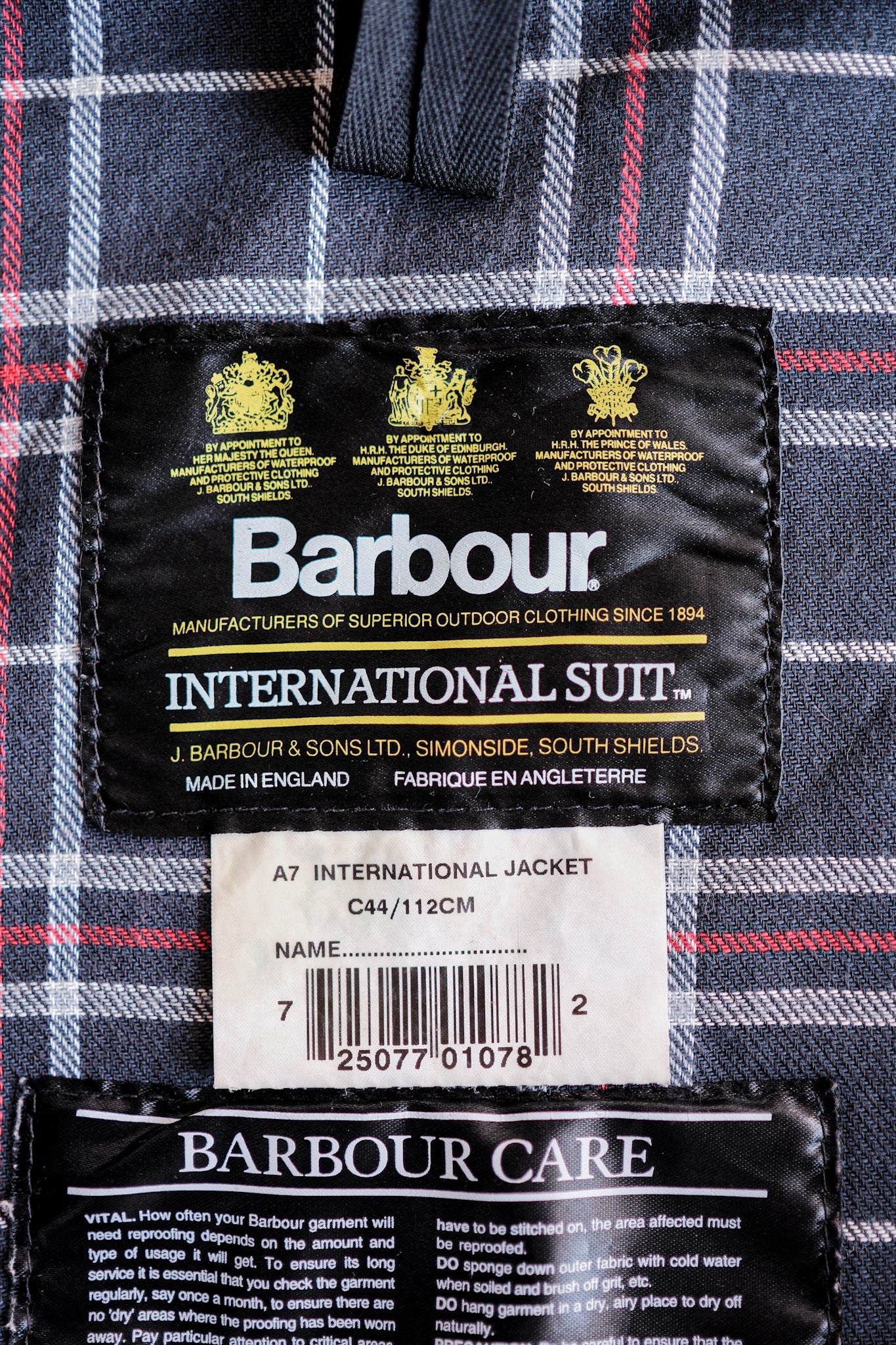 [~ 90's] Vintage Barbour "International Suit" 3 CREST SIZE.44