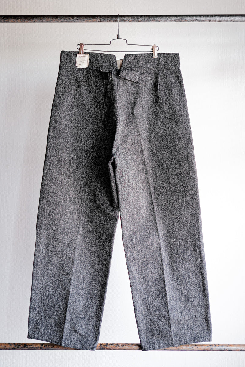 [~ 30's] French Vintage Black Chambray Work Pants "Dead Stock"